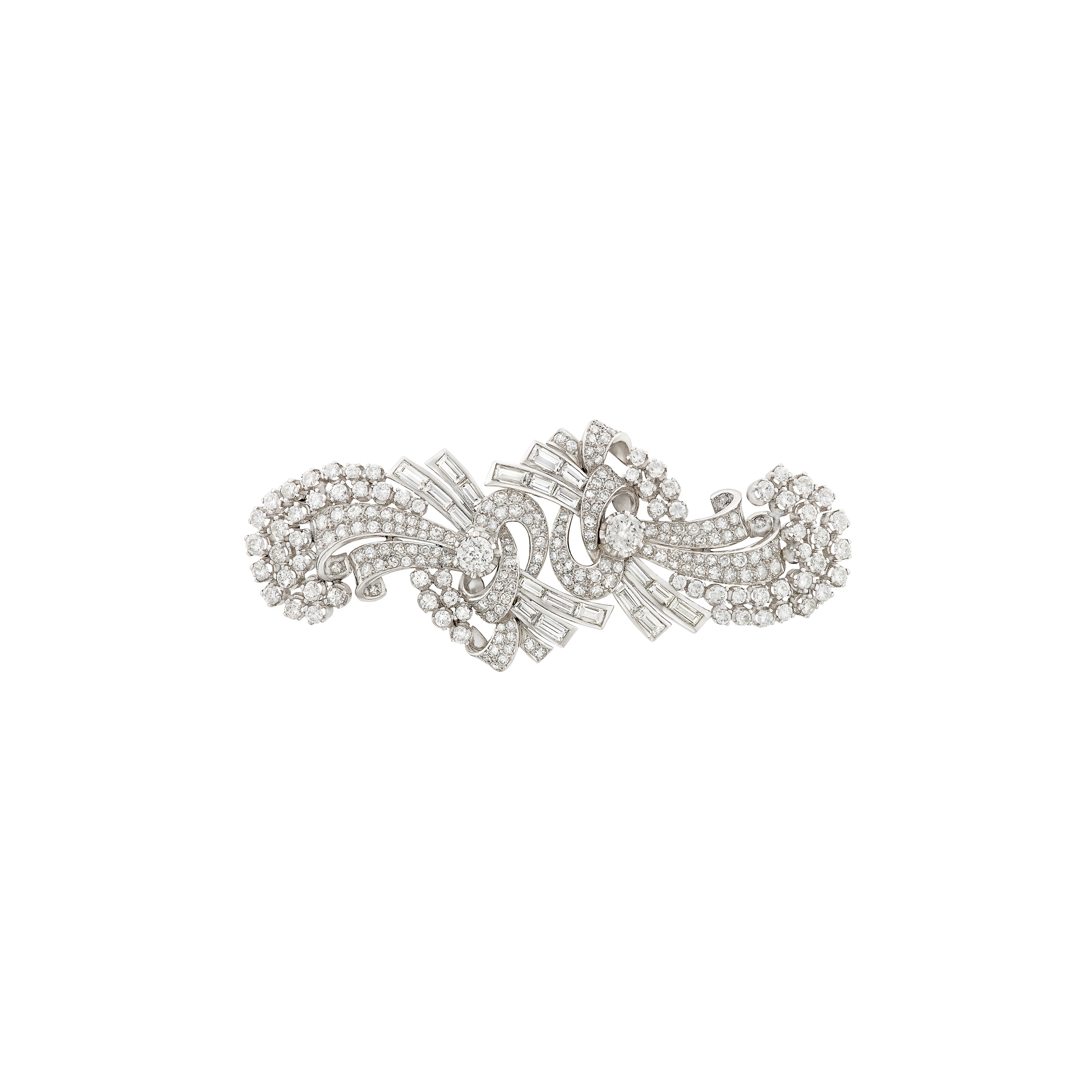 A Pair of Convertible Diamond Clip Brooches