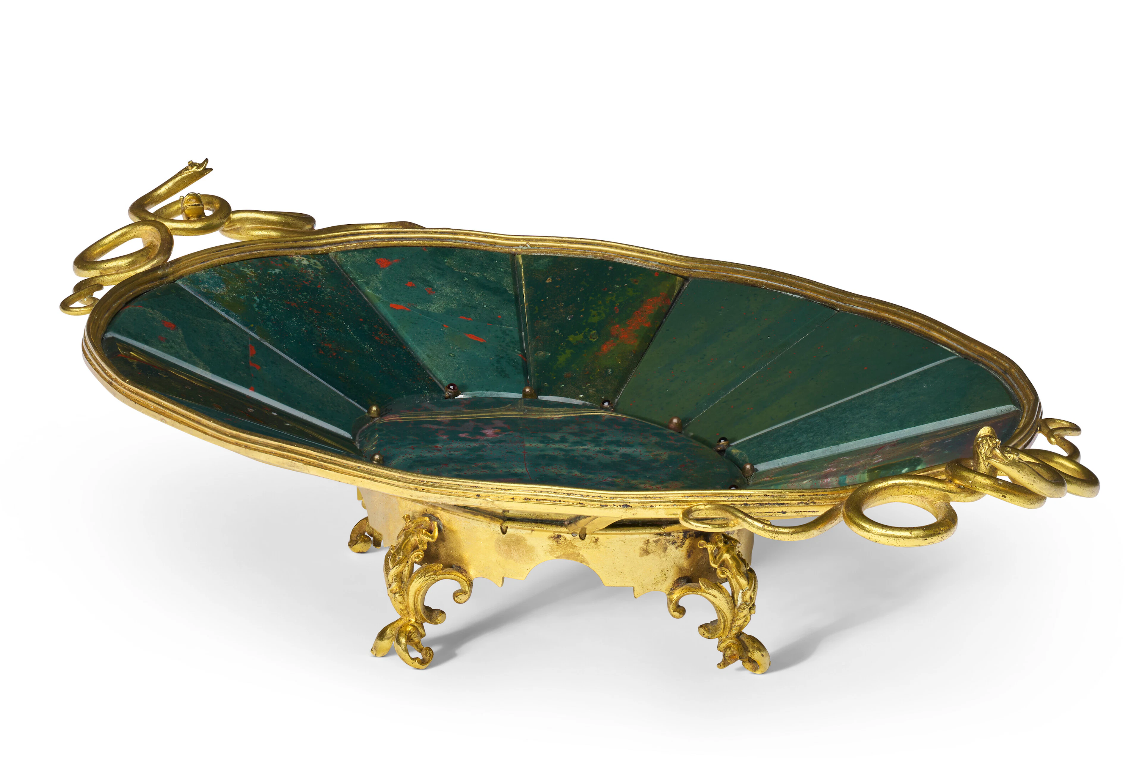 An Ormolu and Bloodstone Dish