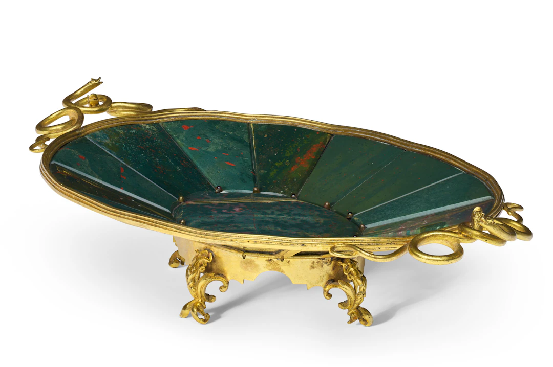 An Ormolu and Bloodstone Dish