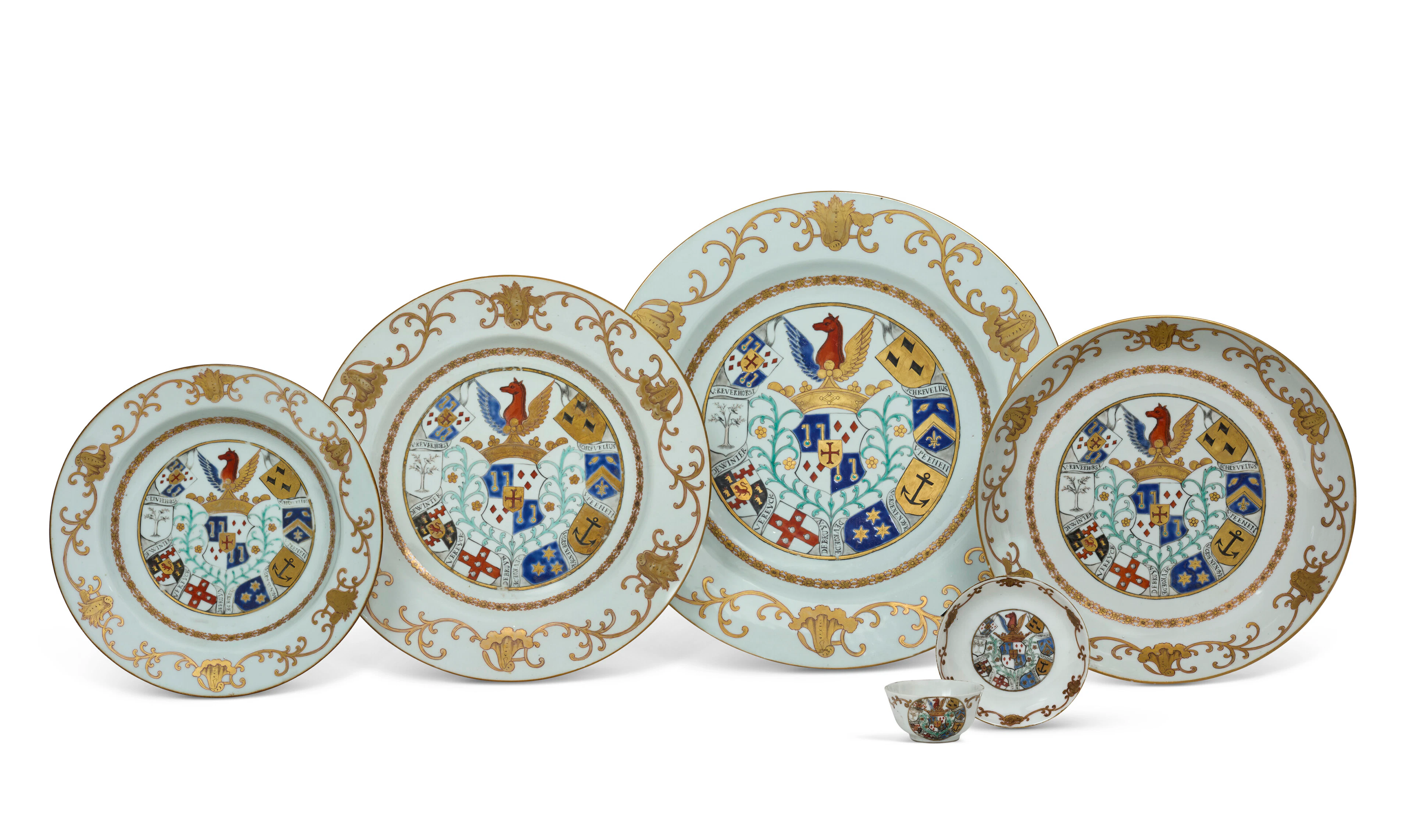 Six Pièces De Porcelaine D'export Du Service De Theodore Van Reverhorst