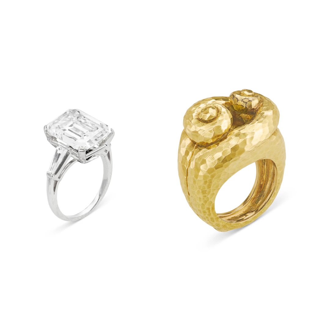 Diamond Ring and David Webb Gold Ring Jacket