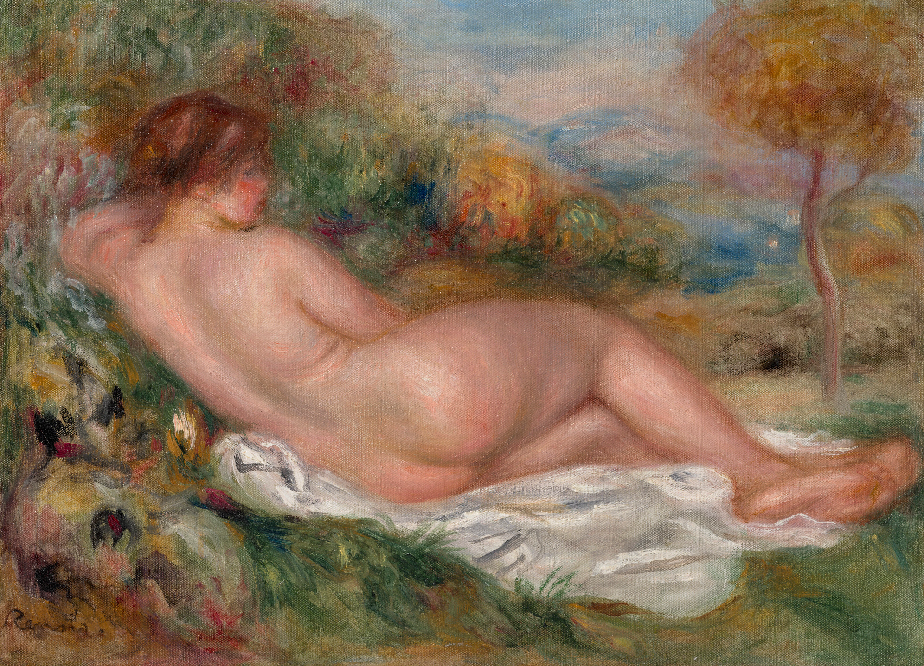 PIERRE-AUGUSTE RENOIR (1841-1919) Femme nue couchée dans un paysage