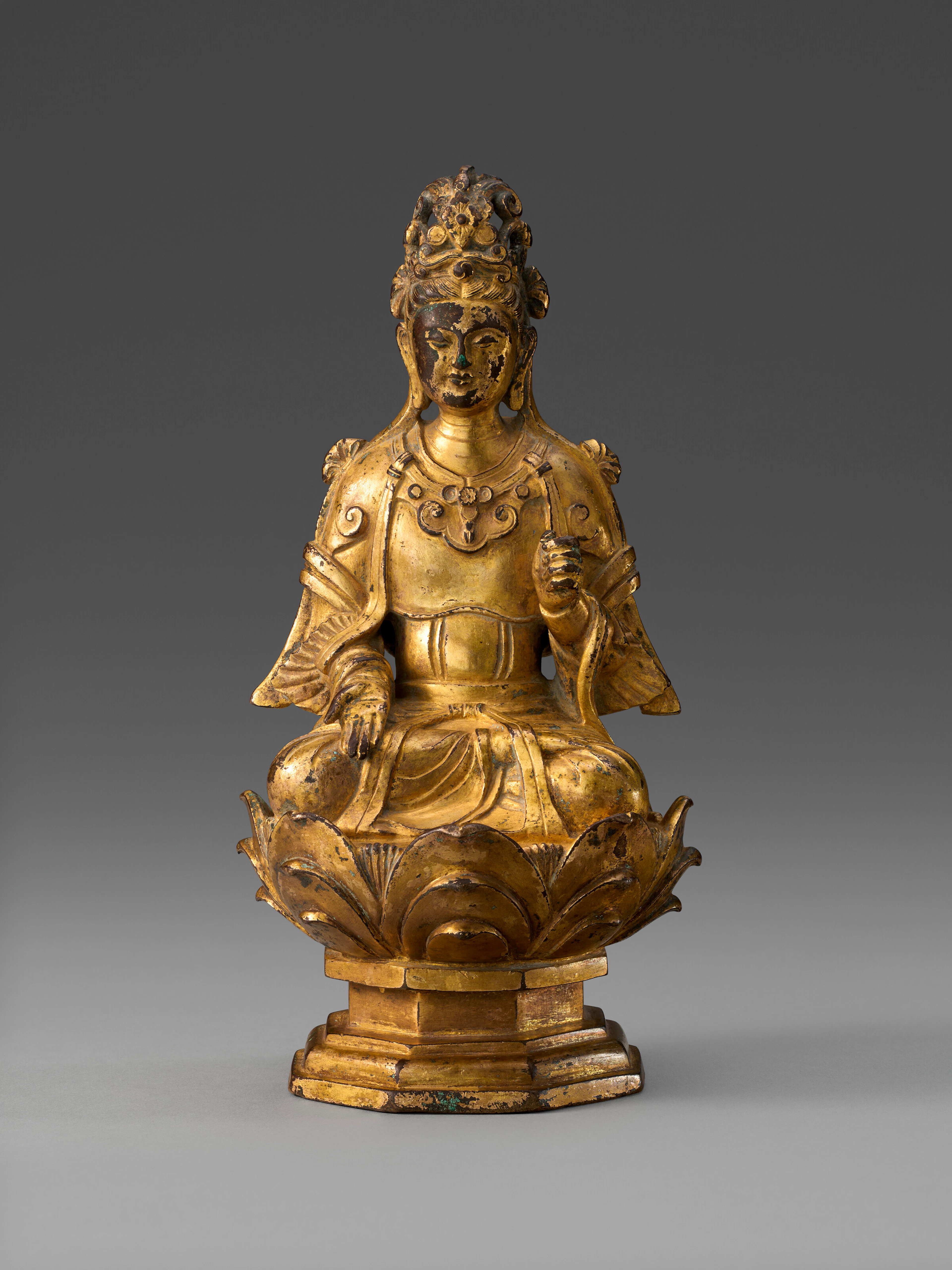 A Rare Gilt-Bronze Figure of a Seated Bodhisattva