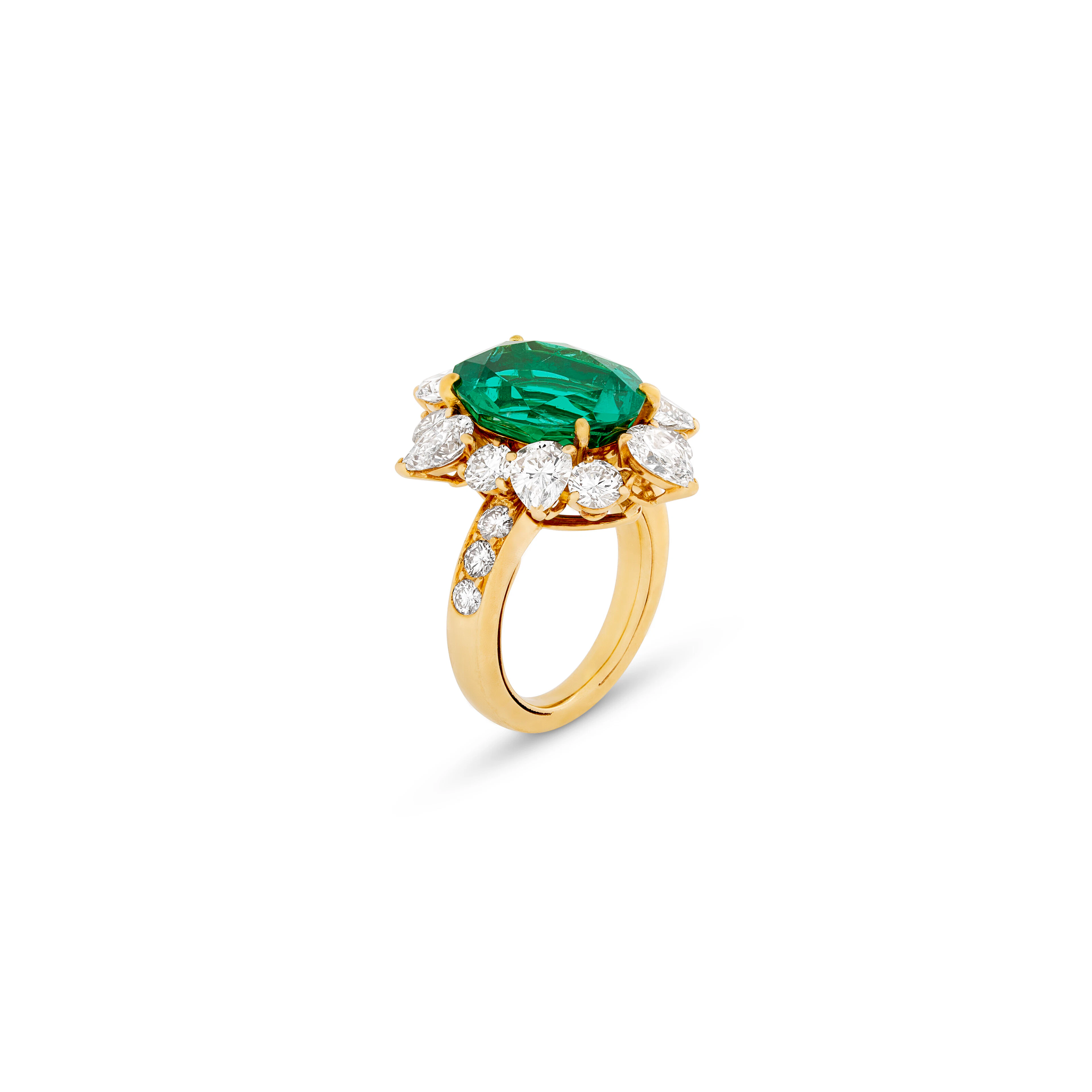 Fred Emerald and Diamond Ring