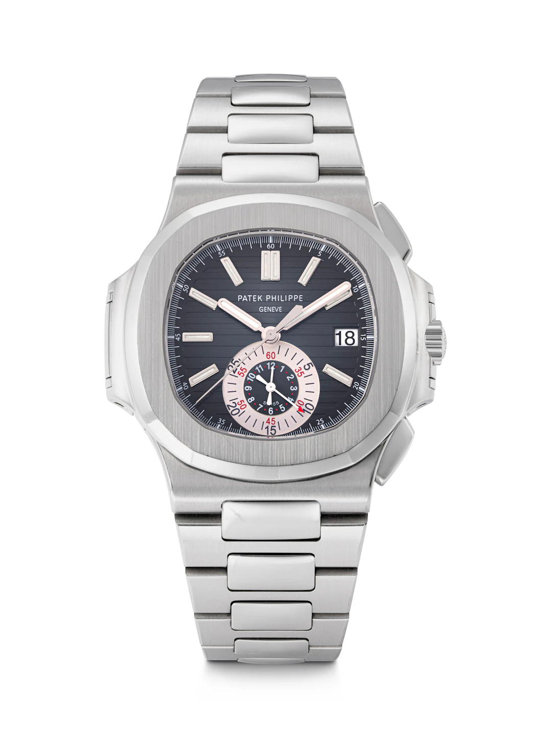 Patek Philippe. A Stainless Steel Automatic Flyback Chronograph Wristwatch