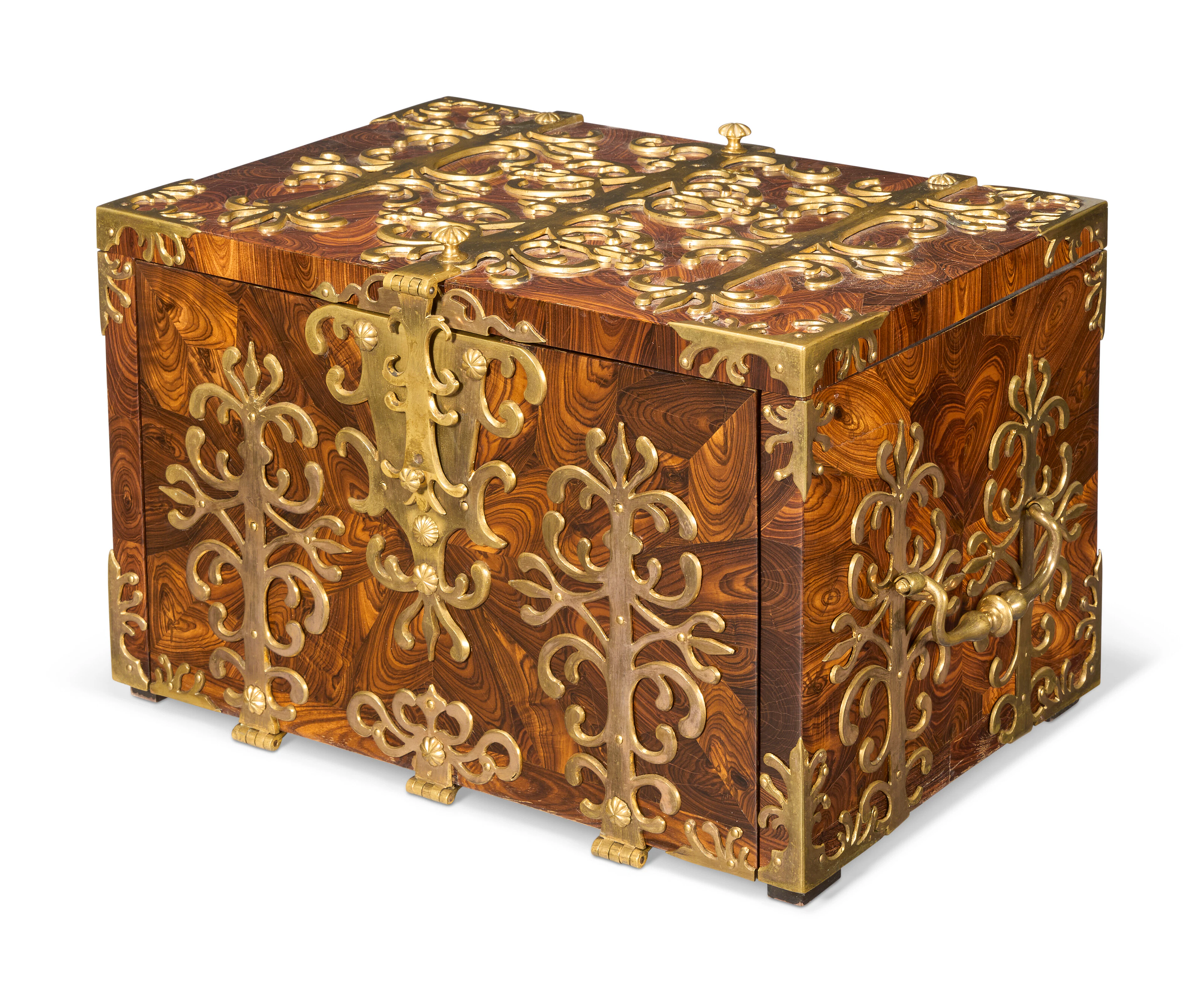A Louis Xiv Brass-Mounted Kingwood Coffre-Fort