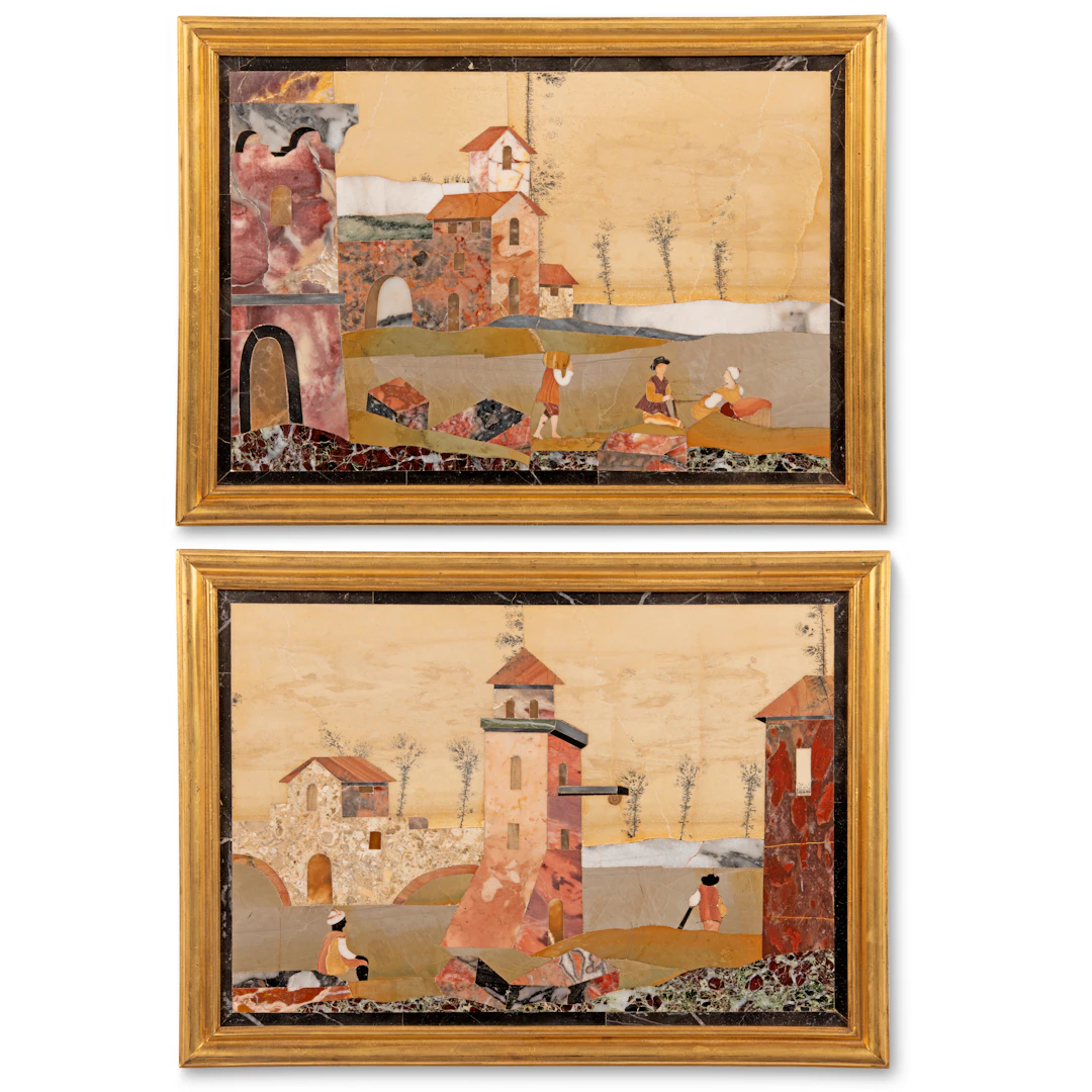 A Pair of Italian Pietra Dura Plaques