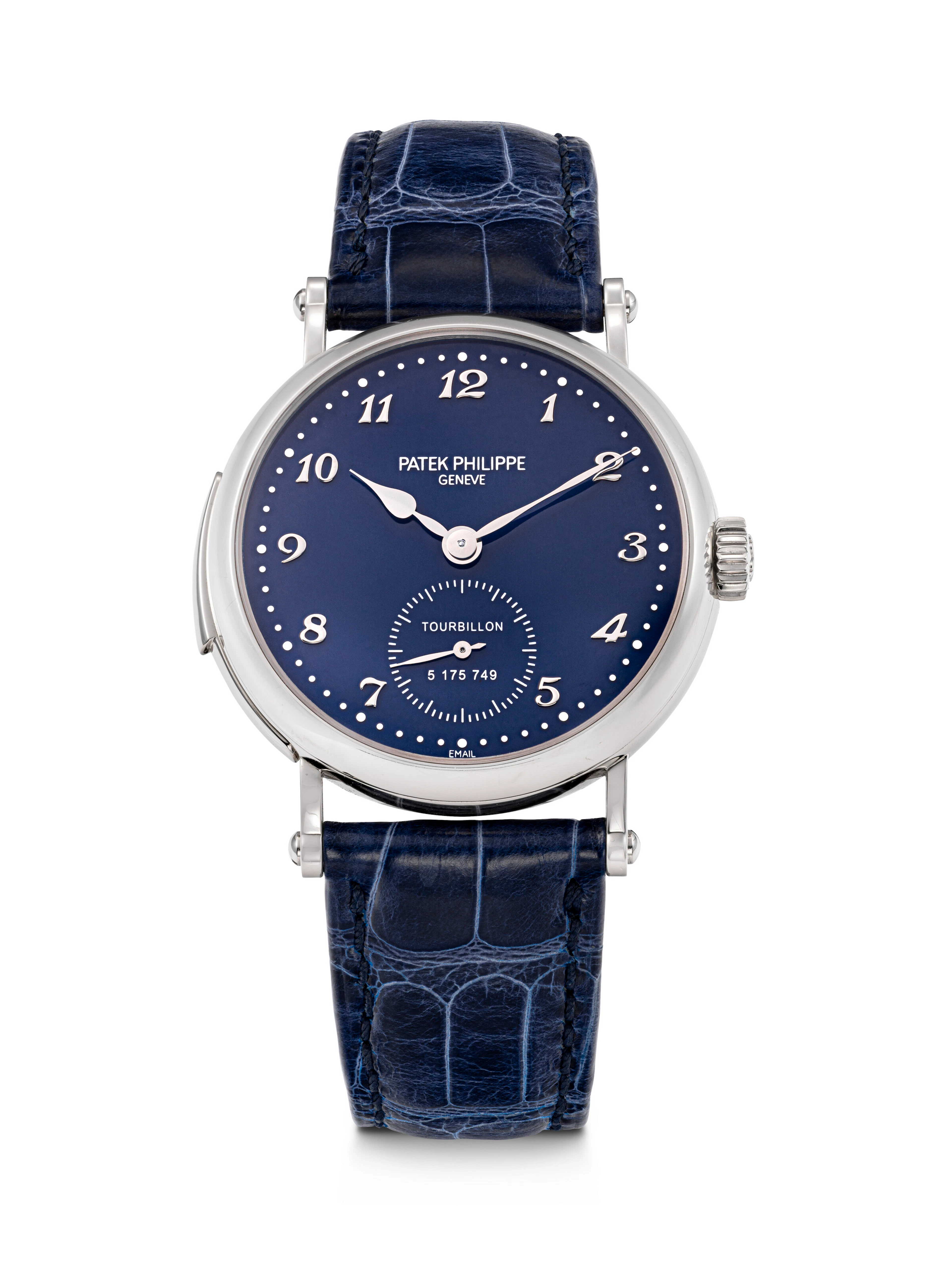 PATEK PHILIPPE. AN EXTREMELY RARE AND ELEGANT 18K WHITE GOLD MINUTE
