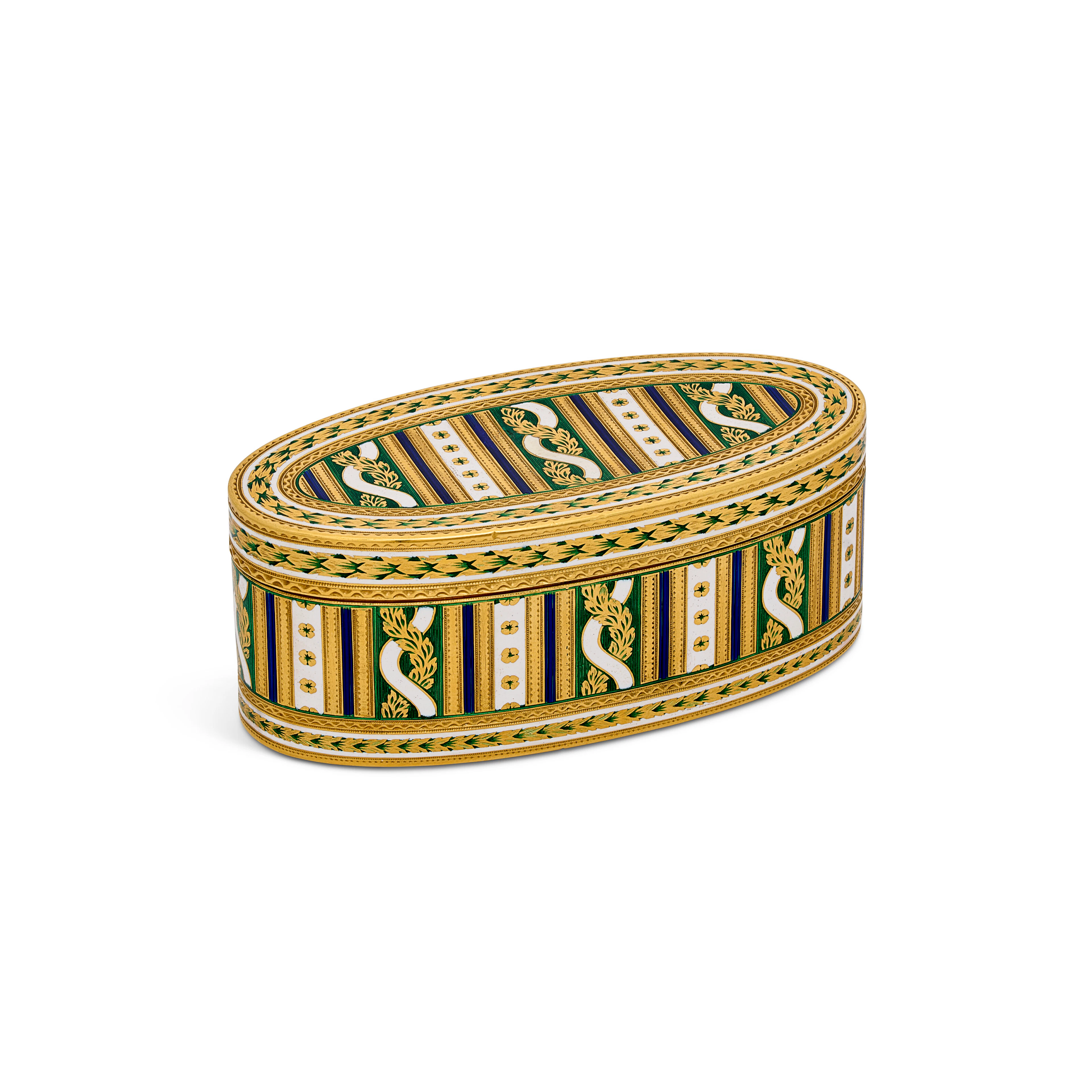 French Enamelled Gold Snuff-Box, 19Th Century, with Marks Resembling