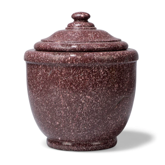 An Italian Imperial Porphyry Mortar and Cover
