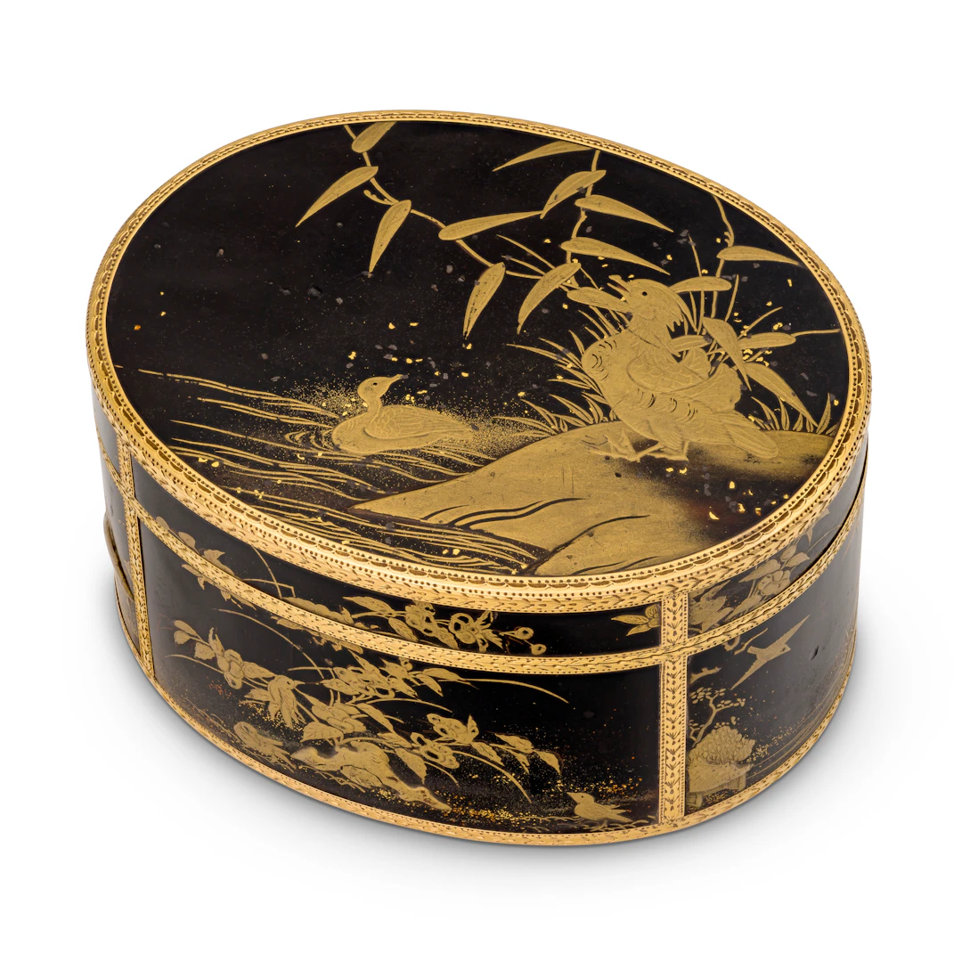 Rare Louis Xv Gold-Mounted Lacquer Snuff-Box by François-Thomas Germain