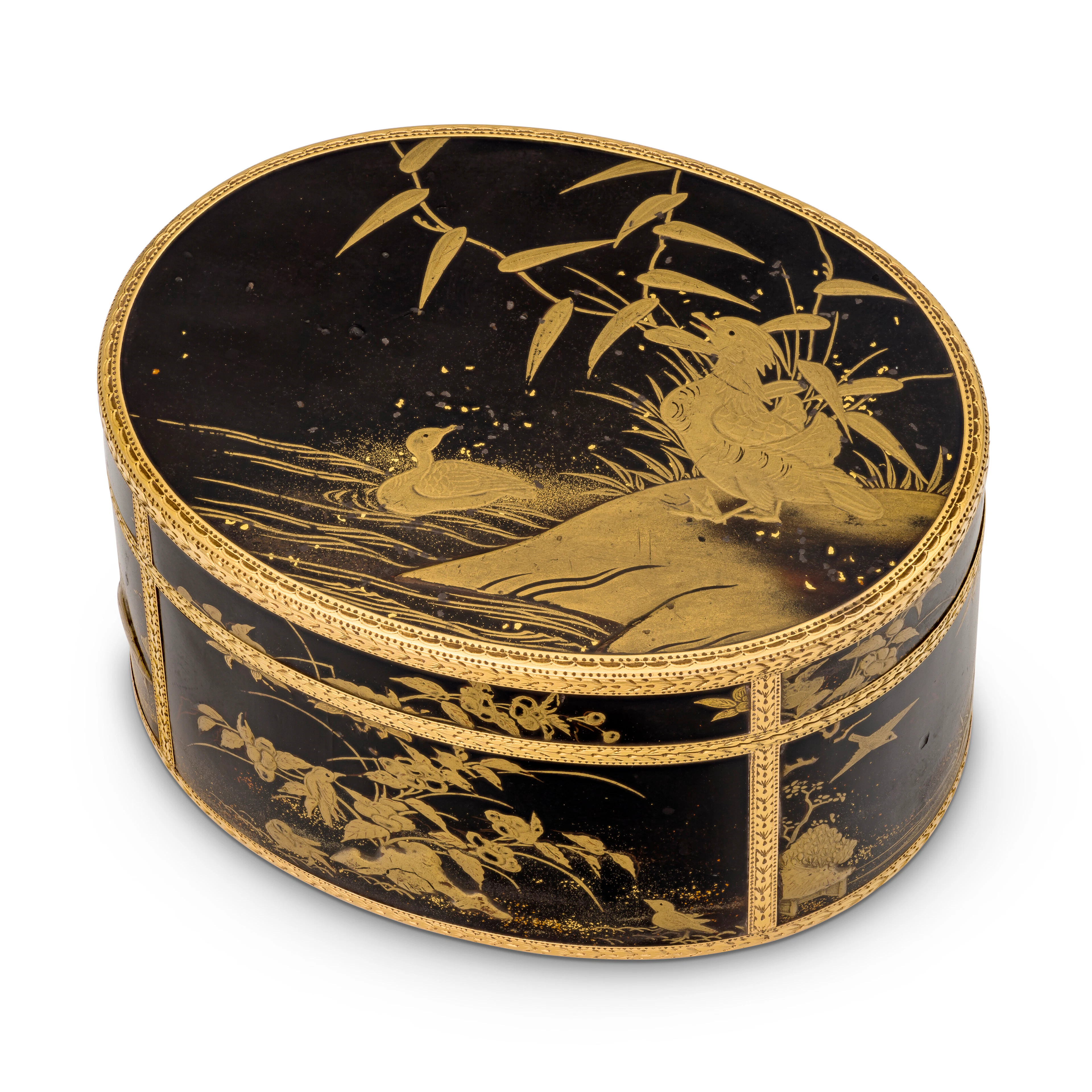 Rare Louis Xv Gold-Mounted Lacquer Snuff-Box by François-Thomas Germain