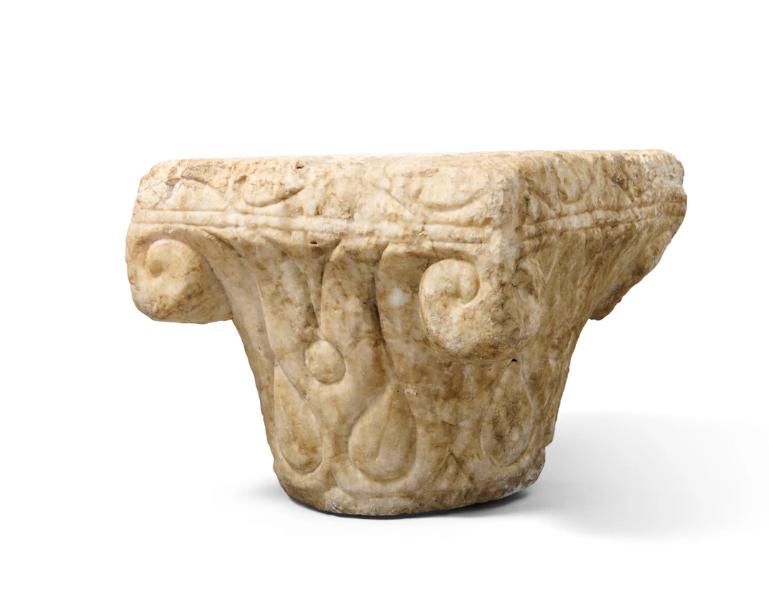 A Carved Alabaster Capital