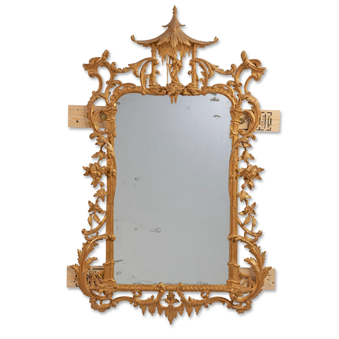 An Irish George Iii Style Giltwood Mirror