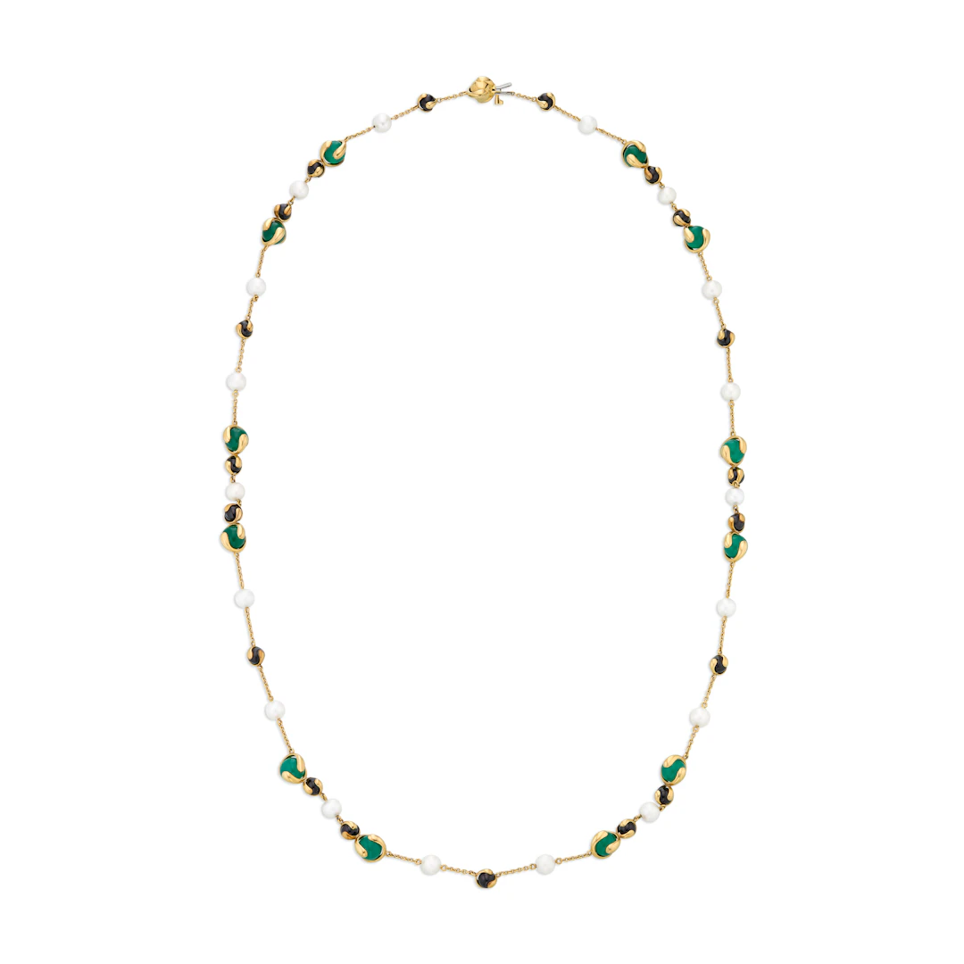 Marina B Chrysoprase, Onyx and Cultured Pearl 'Cardan' Longchain Necklace