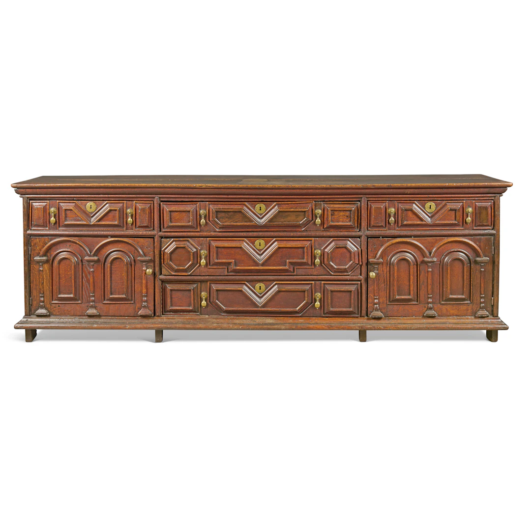 A William and Mary Oak Dresser Base