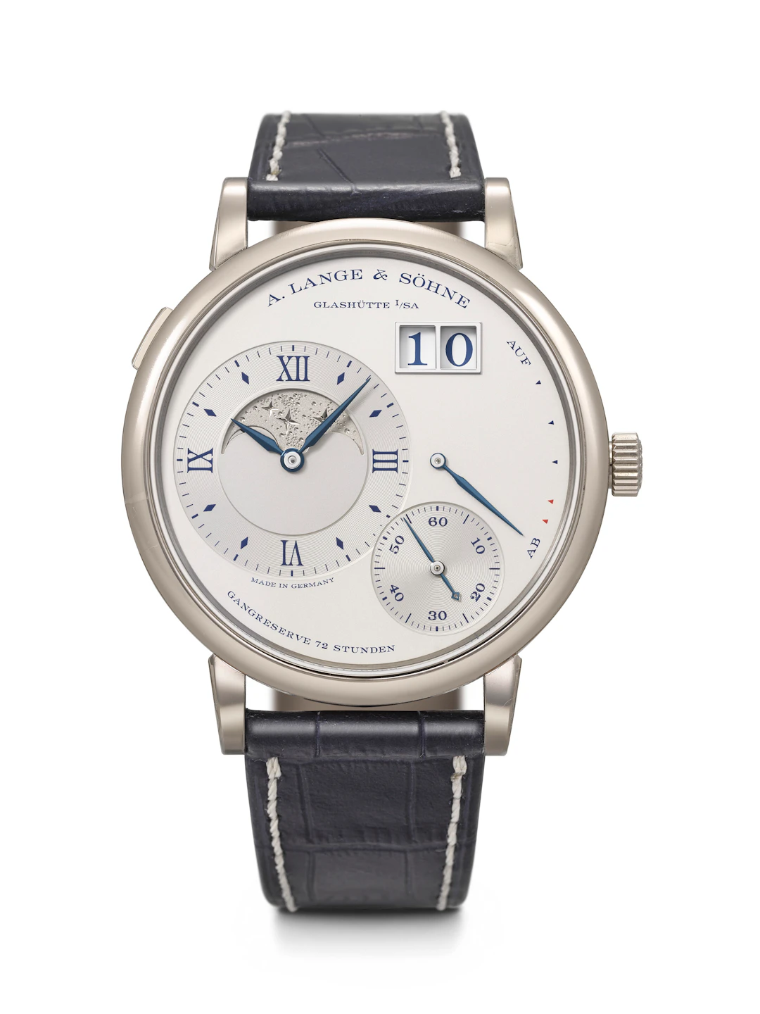 A. Lange & söhne. A Large 18K White Gold Limited Edition Wristwatch