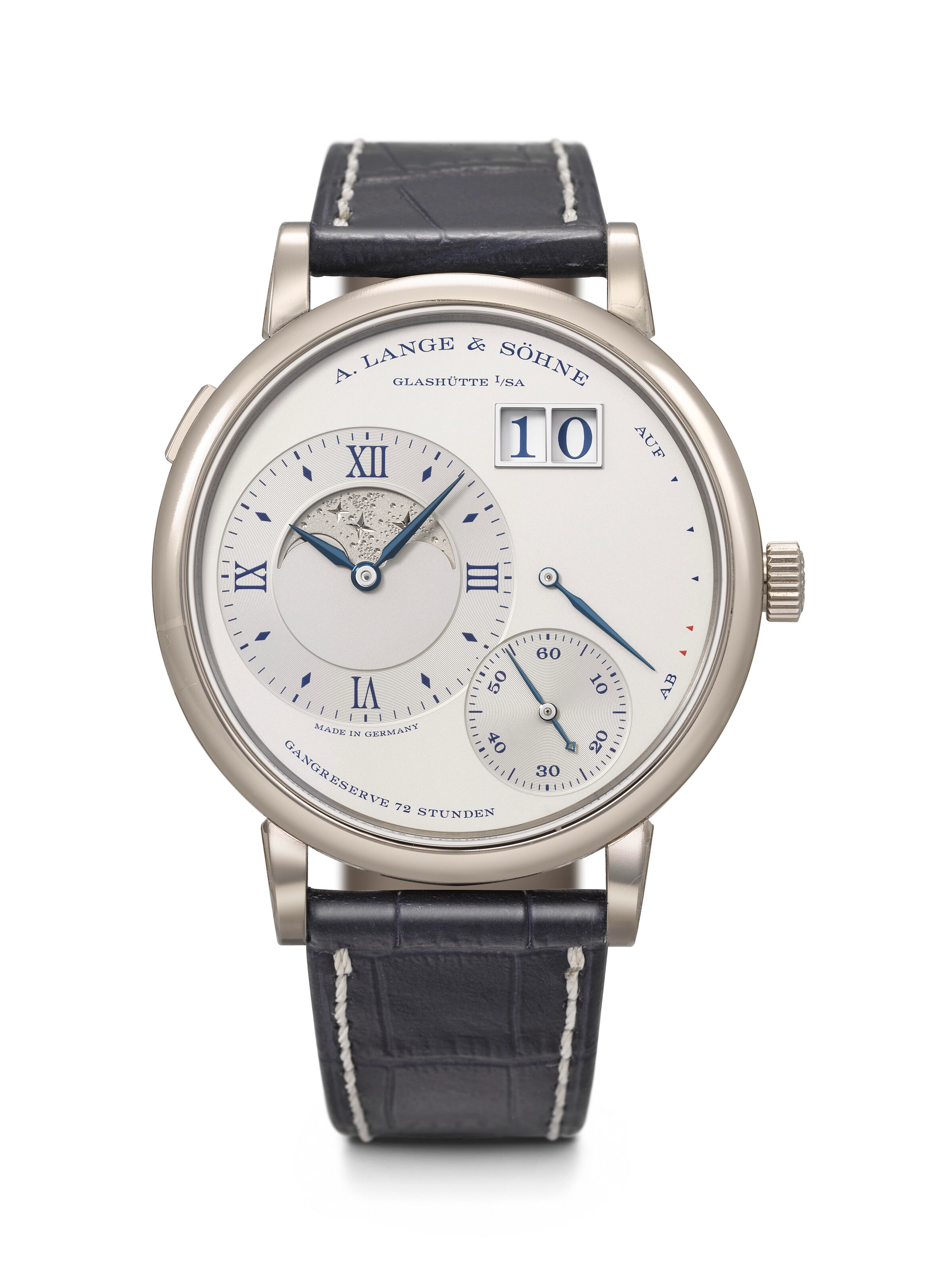 A. Lange & söhne. A Large 18K White Gold Limited Edition Wristwatch