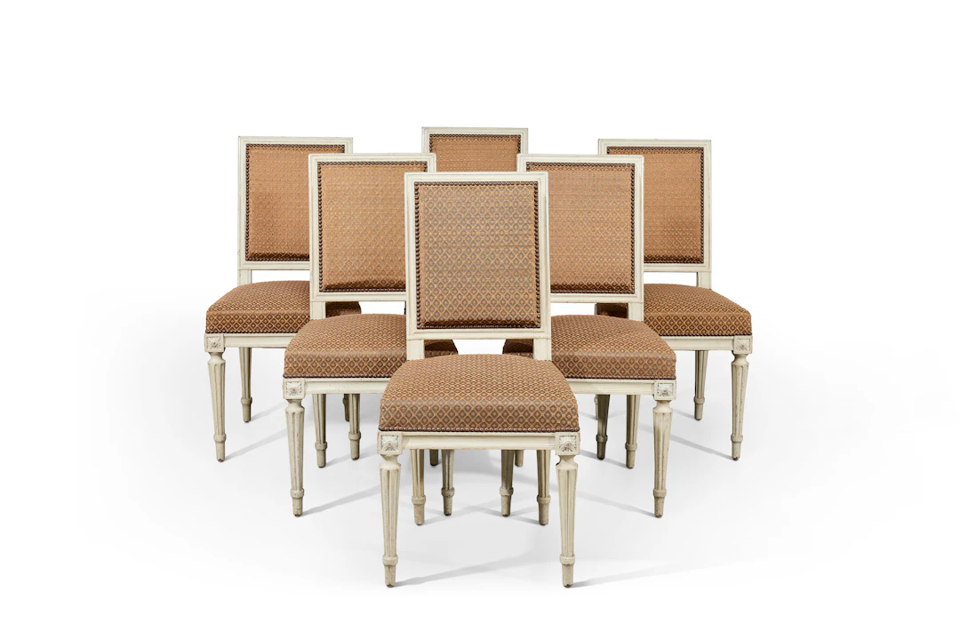 Suite De Six Chaises D'époque Louis Xvi