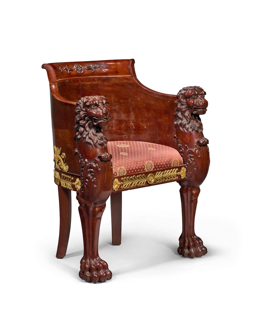 A Louis-Philippe Ormolu-Mounted Mahogany Bergere