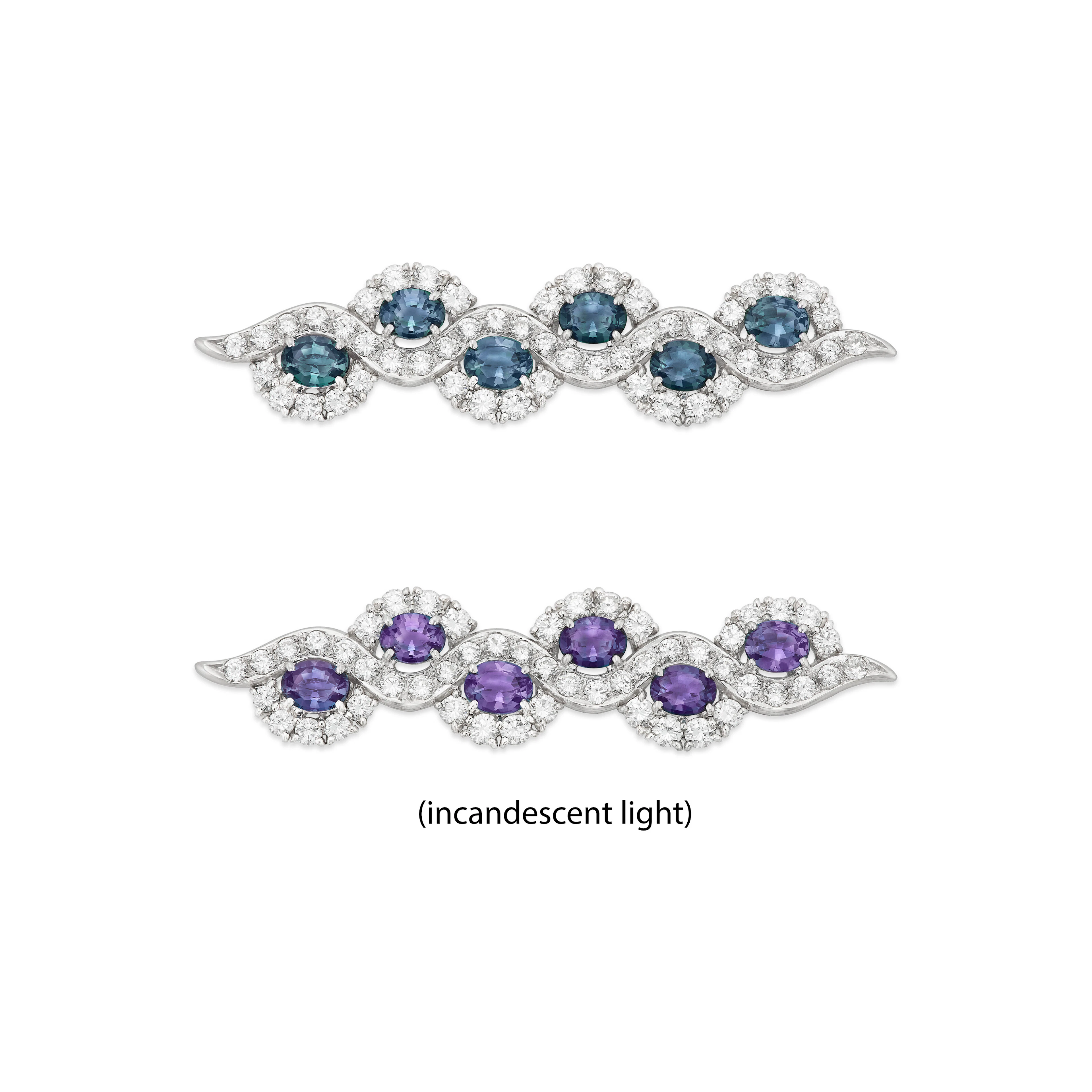 Alexandrite and Diamond Brooch