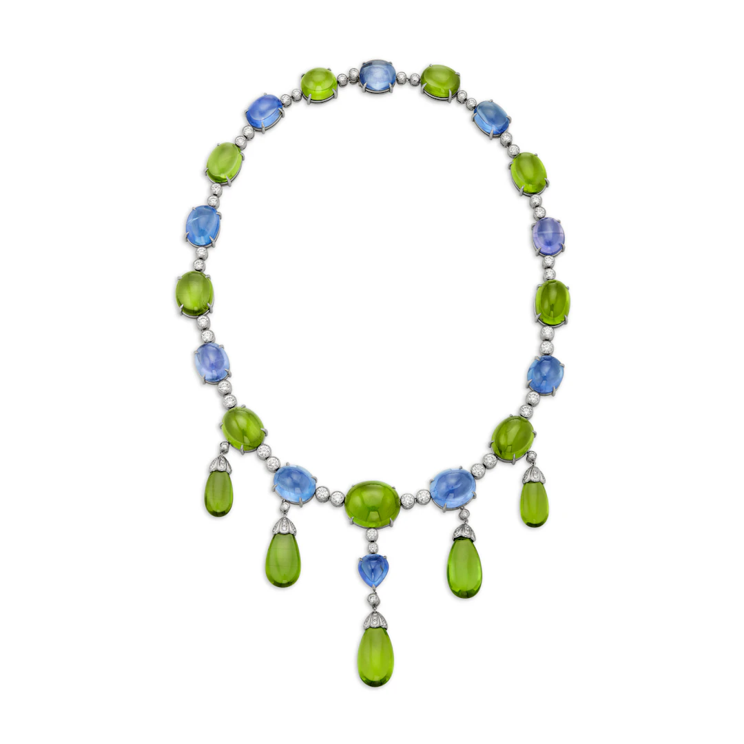 Bulgari Peridot, Sapphire and Diamond Necklace