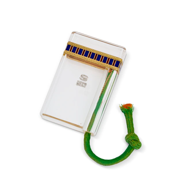 Cartier Art Deco Rock Crystal, Diamond and Enamel Cigarette Case