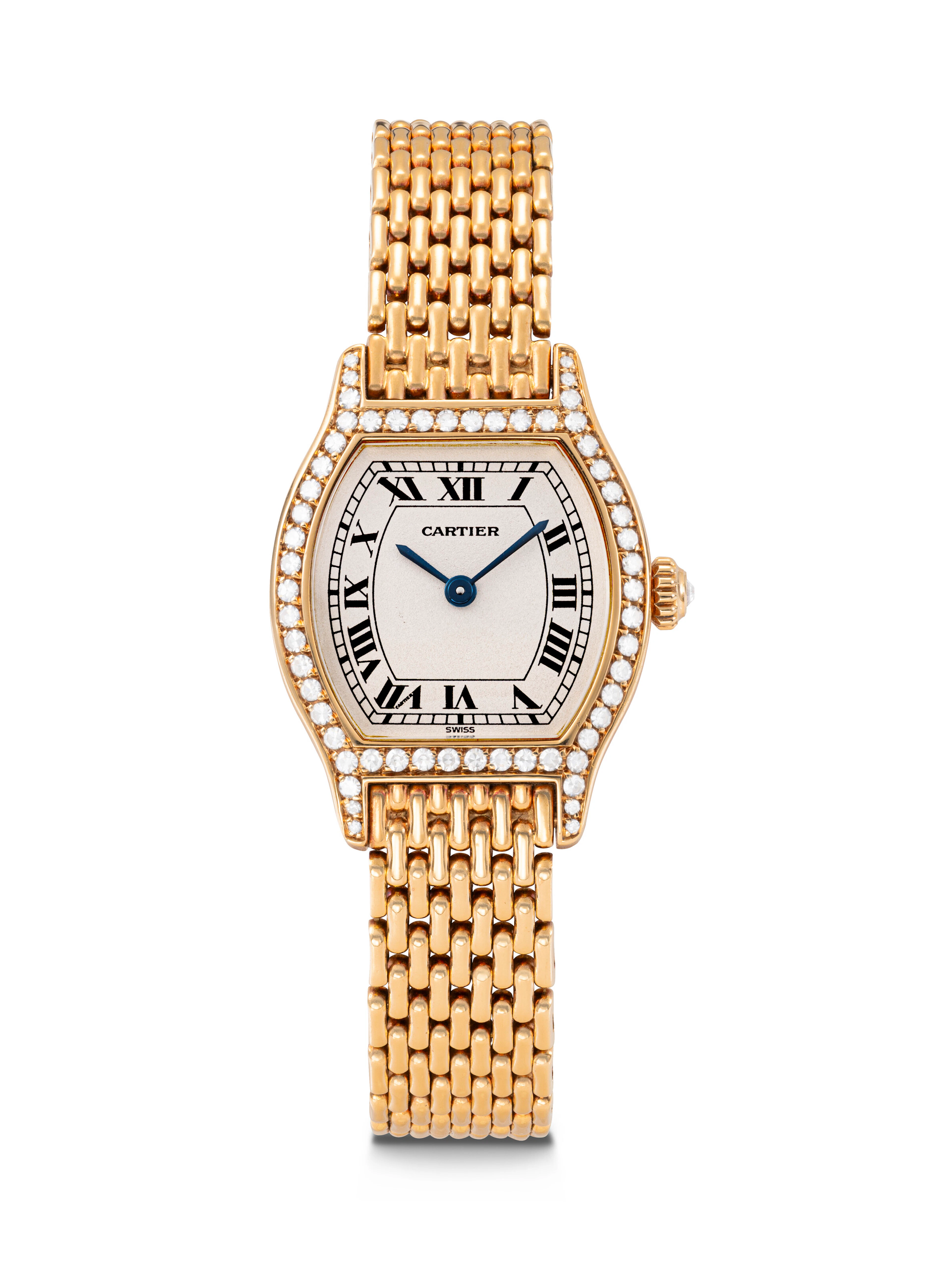 Cartier, 18K Pink Gold and Diamond-Set Bracelet Watch "Tortue"