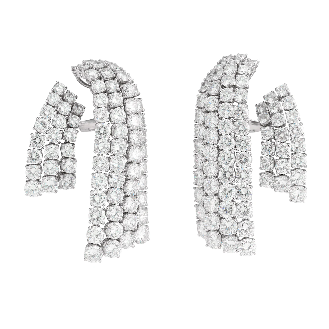 Van Cleef & Arpels Pair of Diamond 'Cascade' Earrings