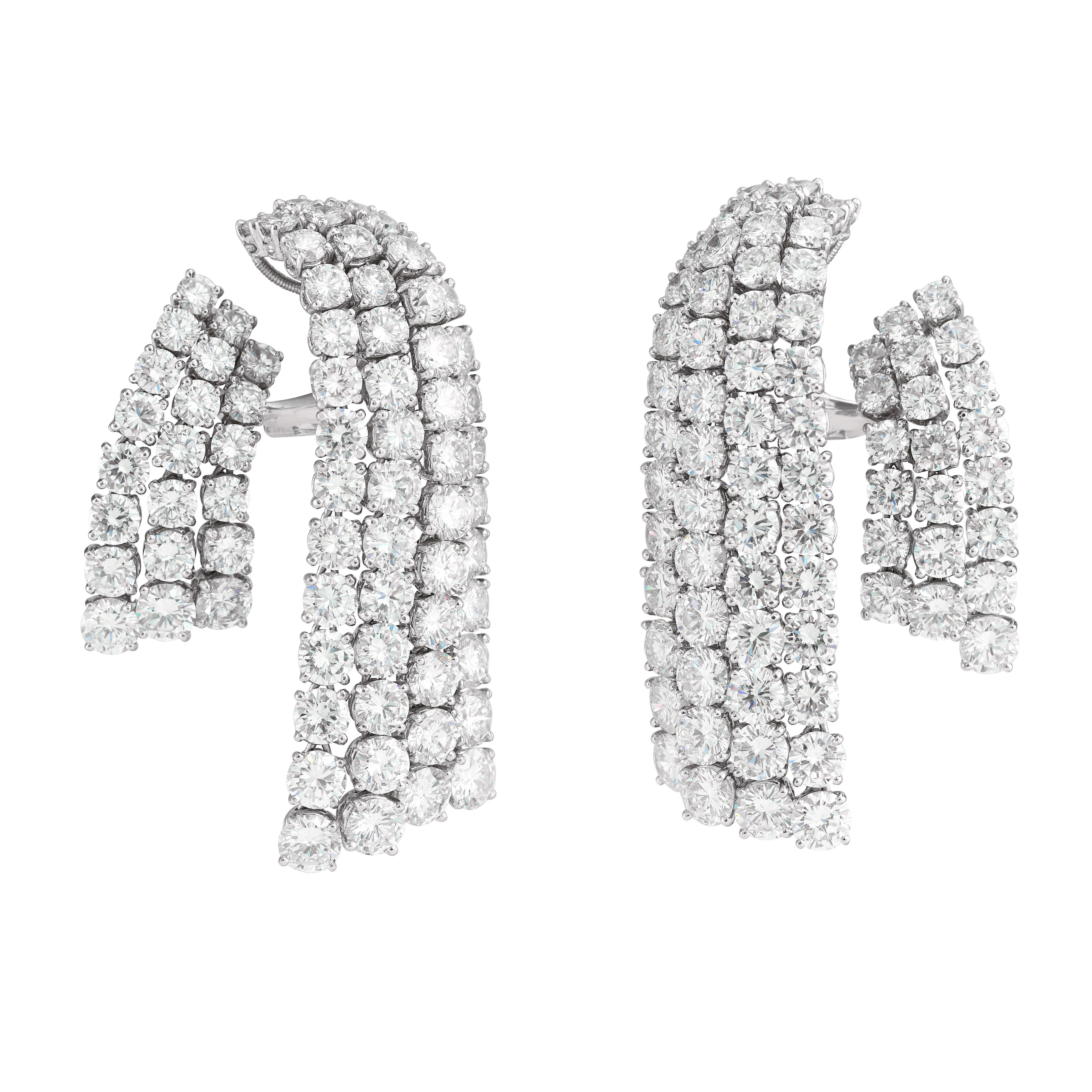 Van Cleef & Arpels Pair of Diamond 'Cascade' Earrings