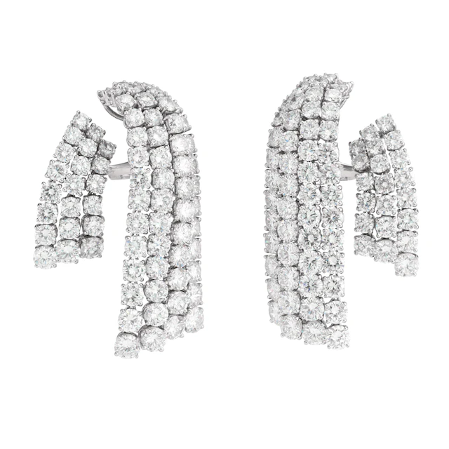 Van Cleef & Arpels Pair of Diamond 'Cascade' Earrings