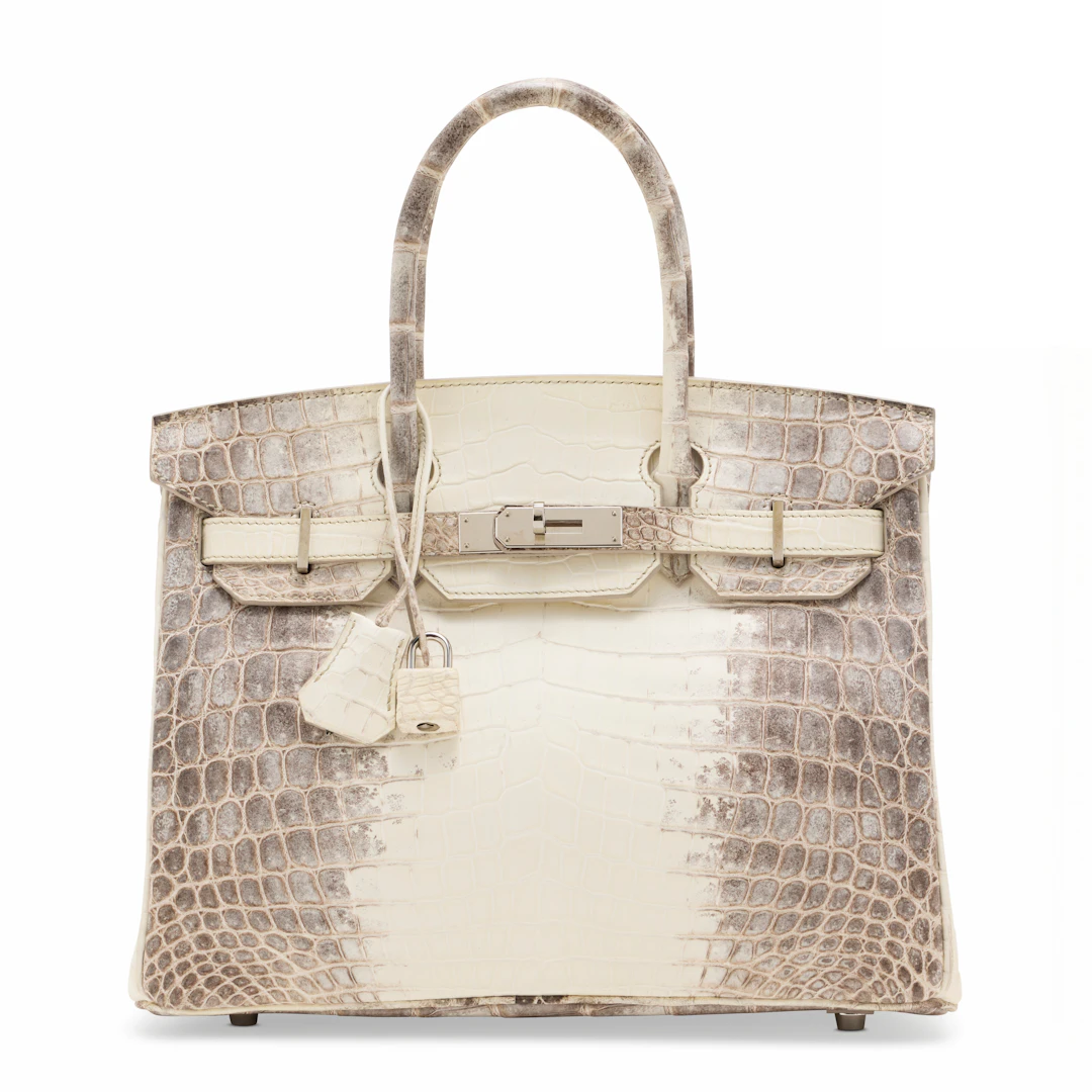 A Rare, Matte White Himalaya Niloticus Crocodile Birkin 30 with Palladium
