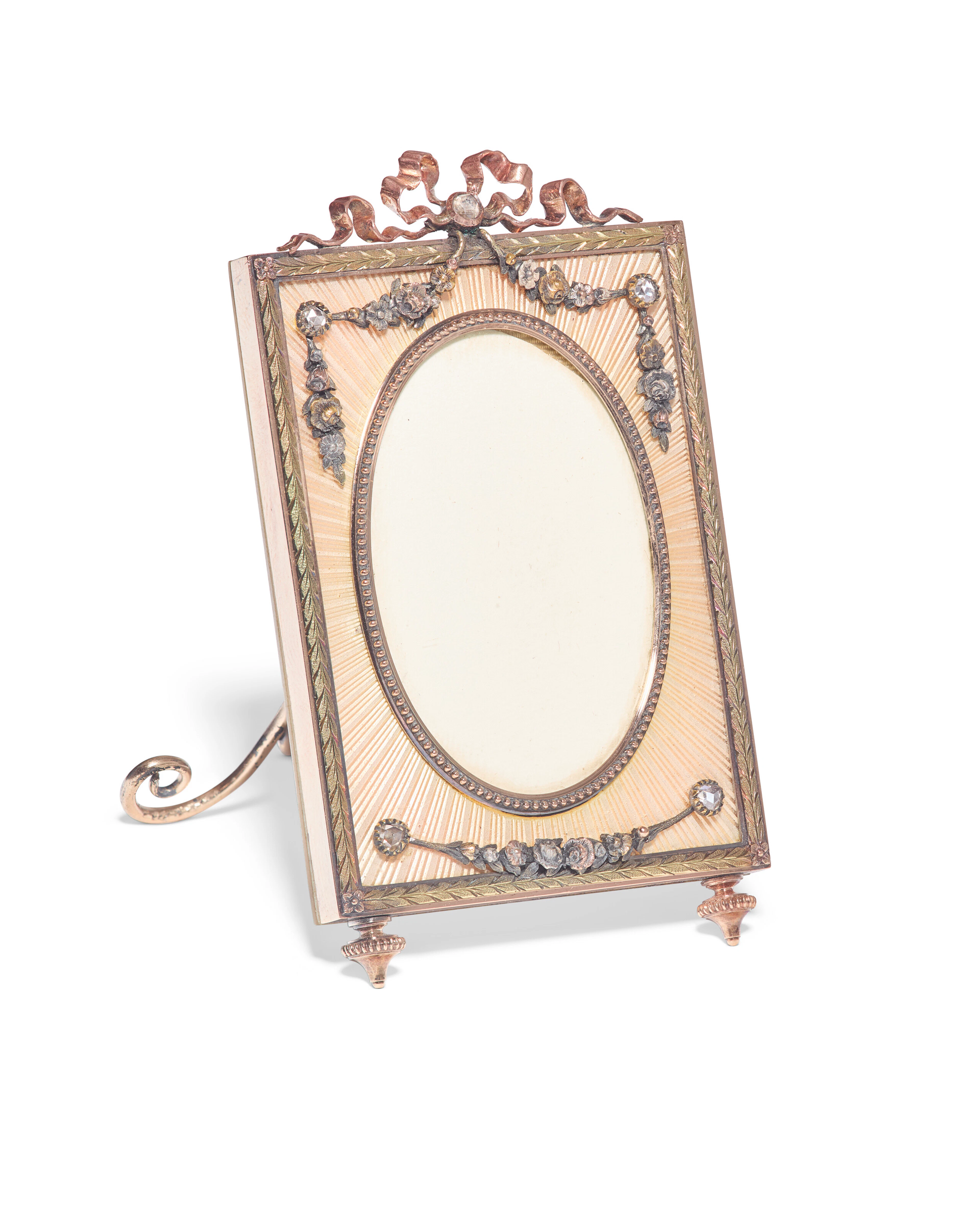 A Jeweled and Guilloché Enamel Varicolor Gold and...