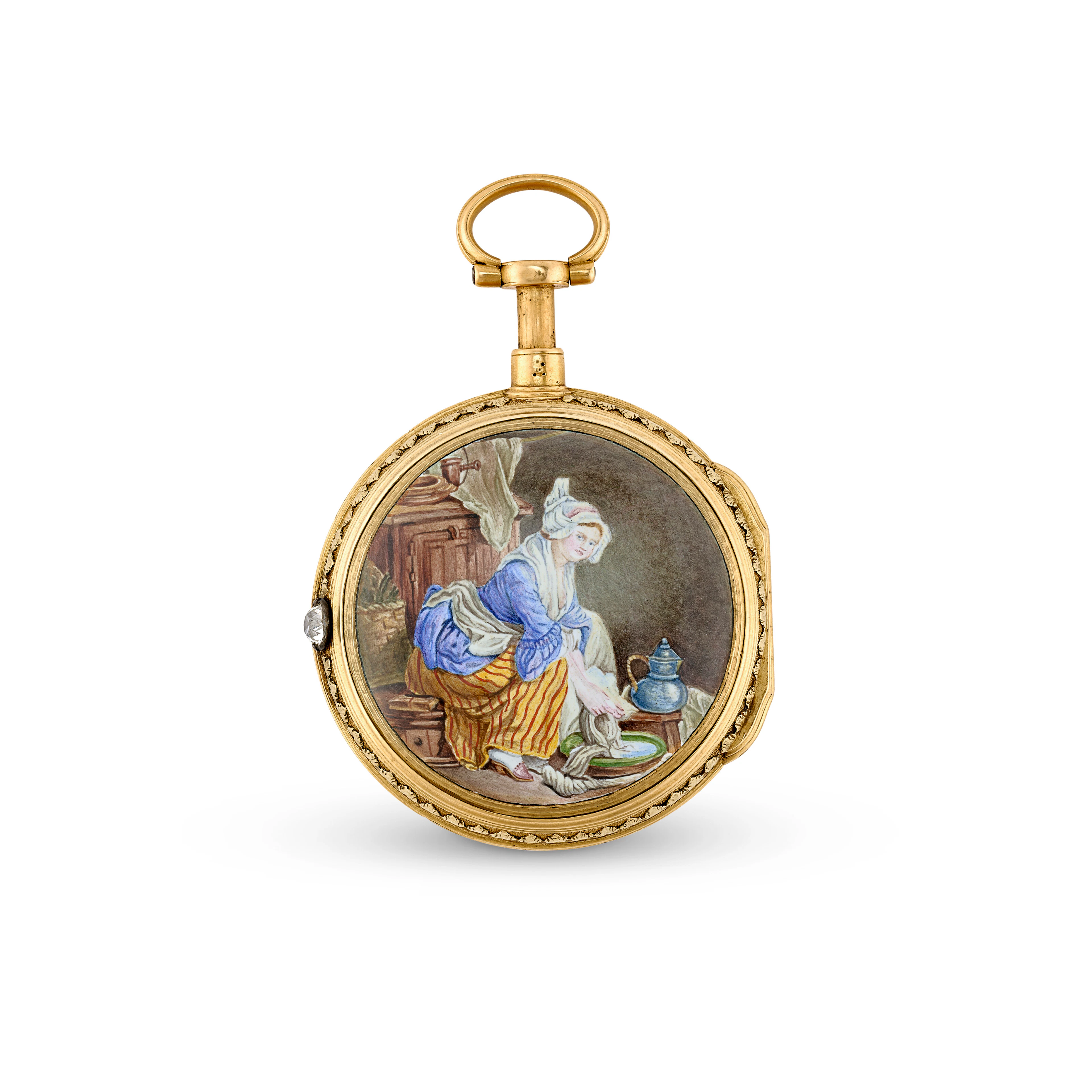 Louis Xv Enamelled Two-Colour Gold Verge Pocket Watch, Paris, 1774