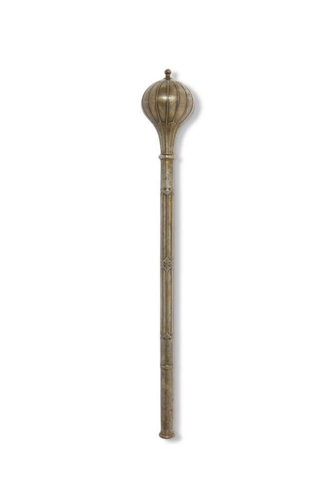 A Gold Overlaid Steel Mace