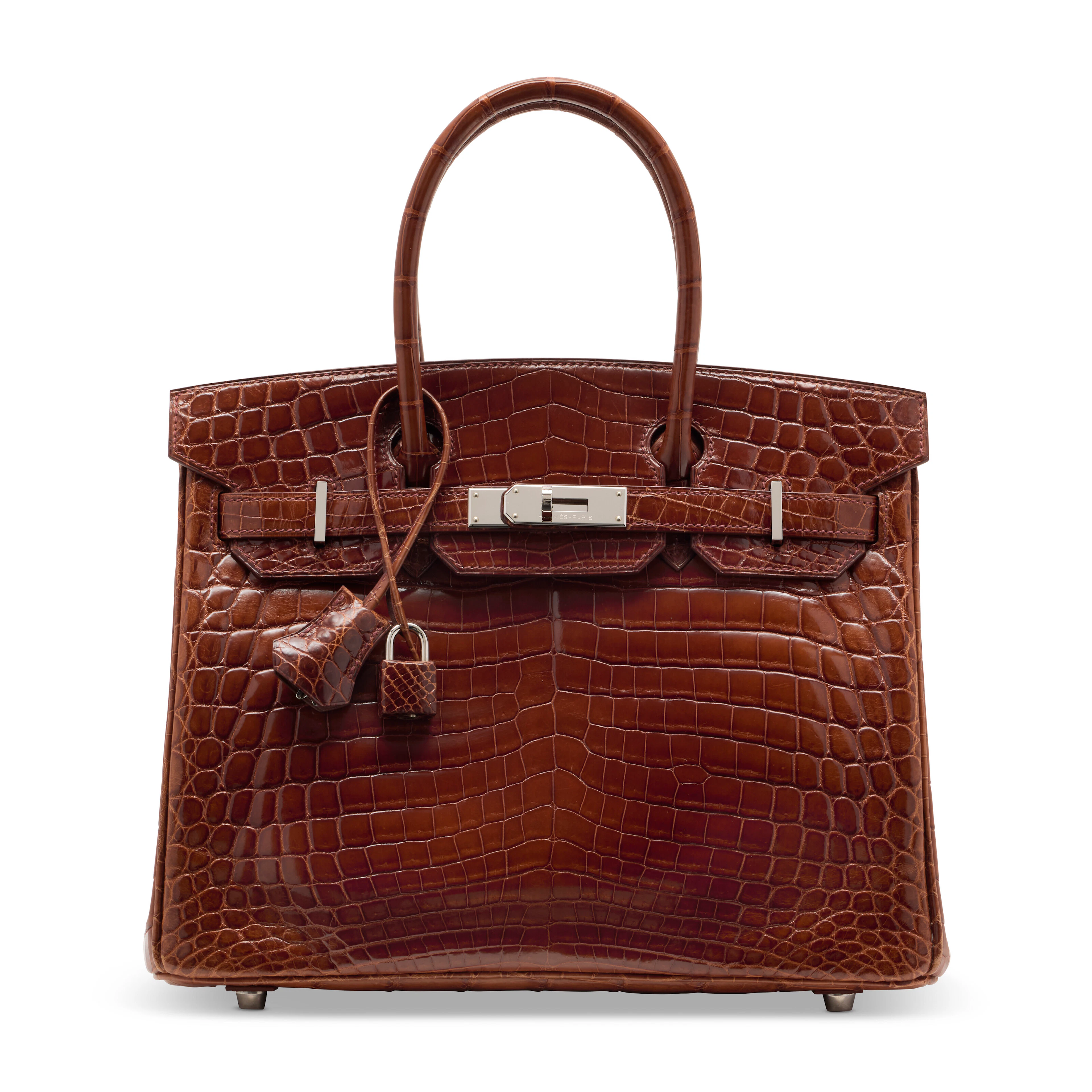 A SHINY MIEL NILOTICUS CROCODILE BIRKIN 30 WITH PALLADIUM HARDWARE