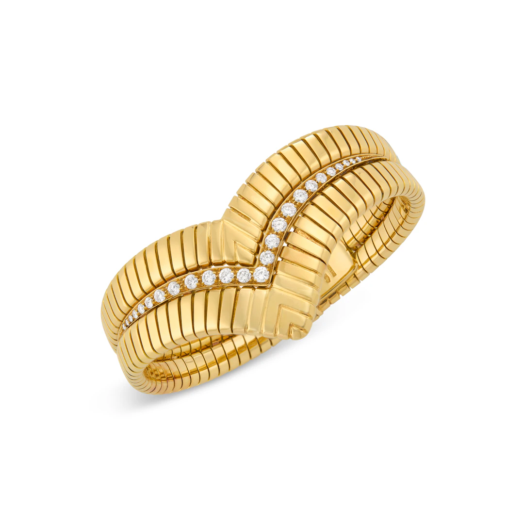 Bulgari Diamond and Gold 'Tubogas' Bracelet