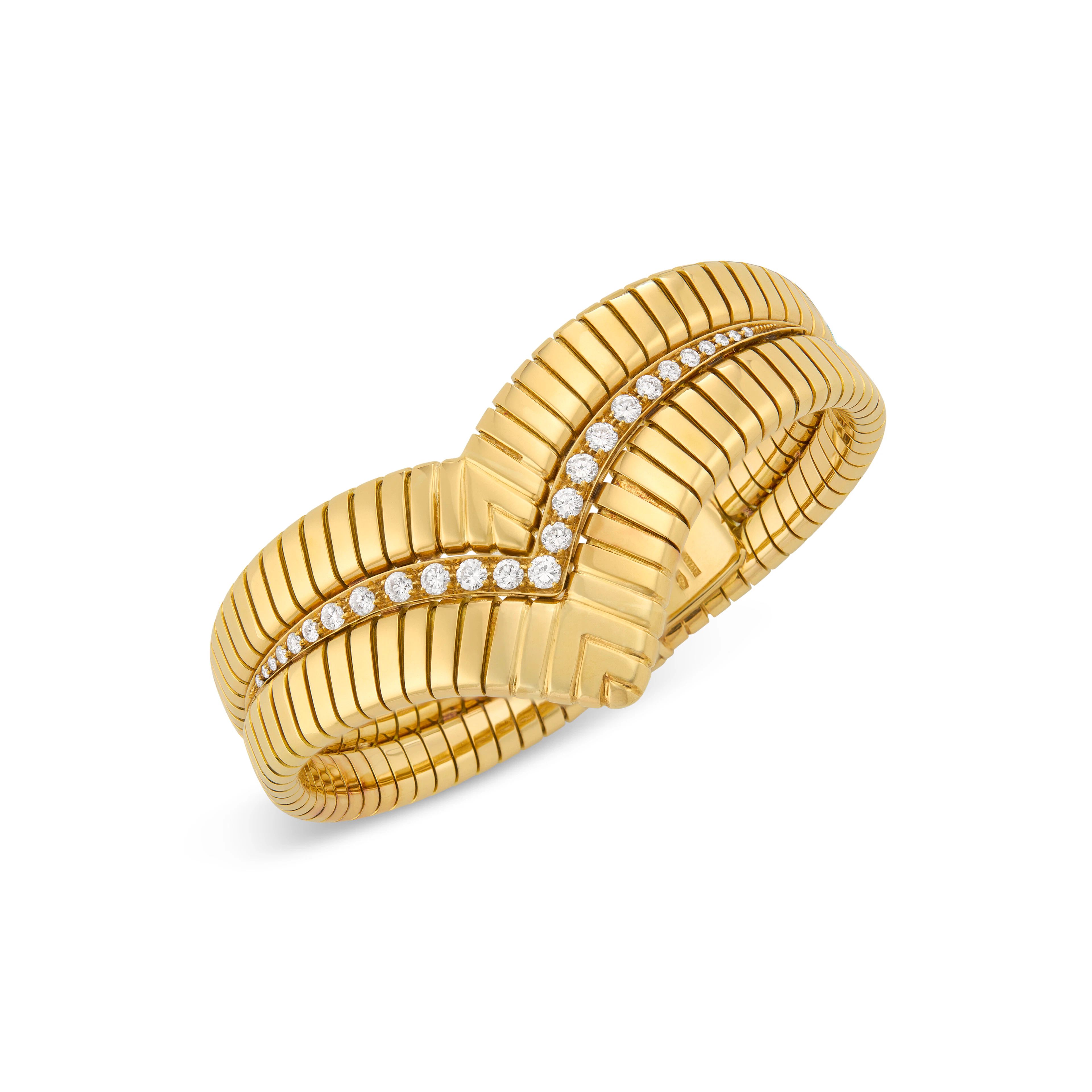 Bulgari Diamond and Gold 'Tubogas' Bracelet