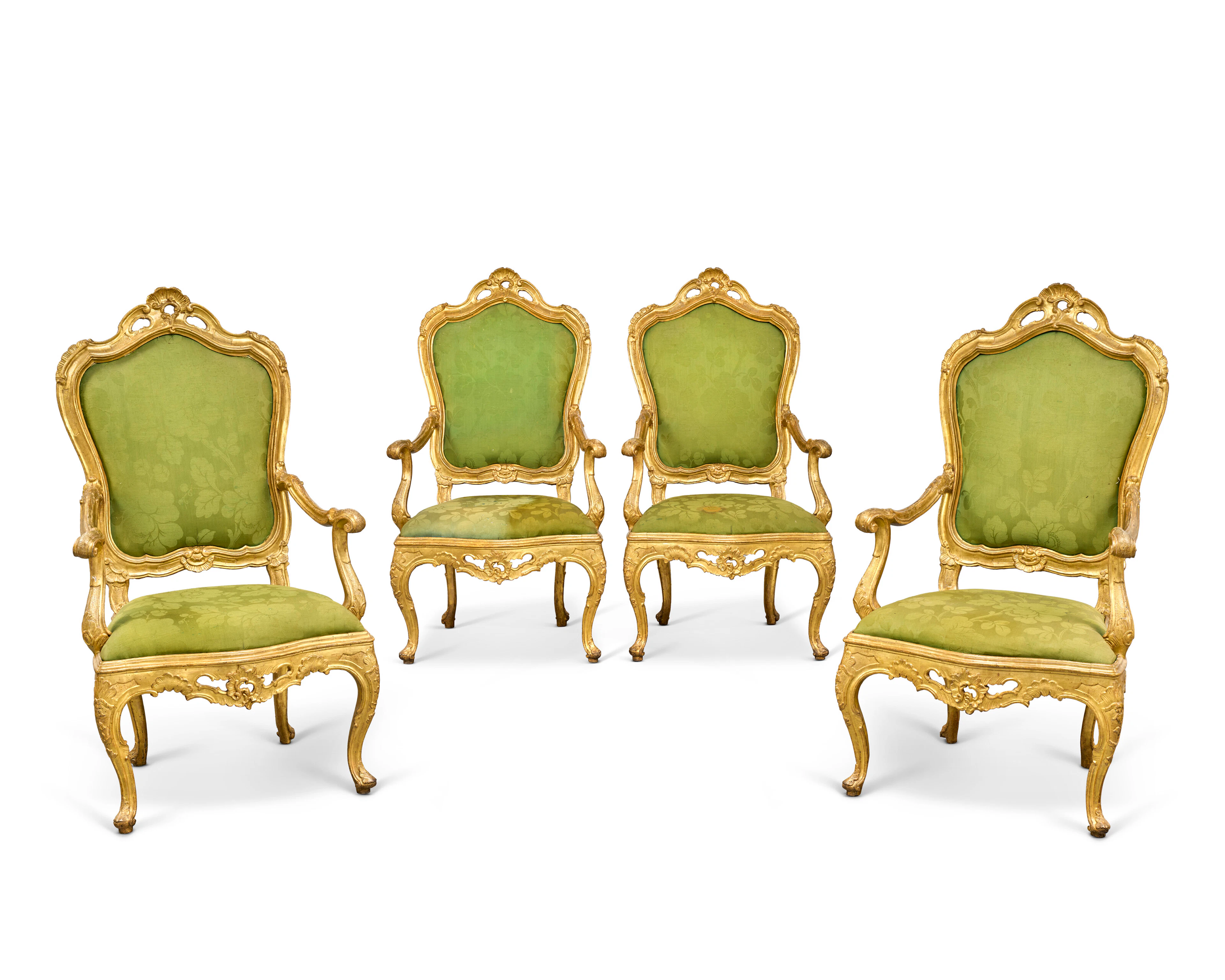 Suite De Quatre Fauteuils D'époque Rococo