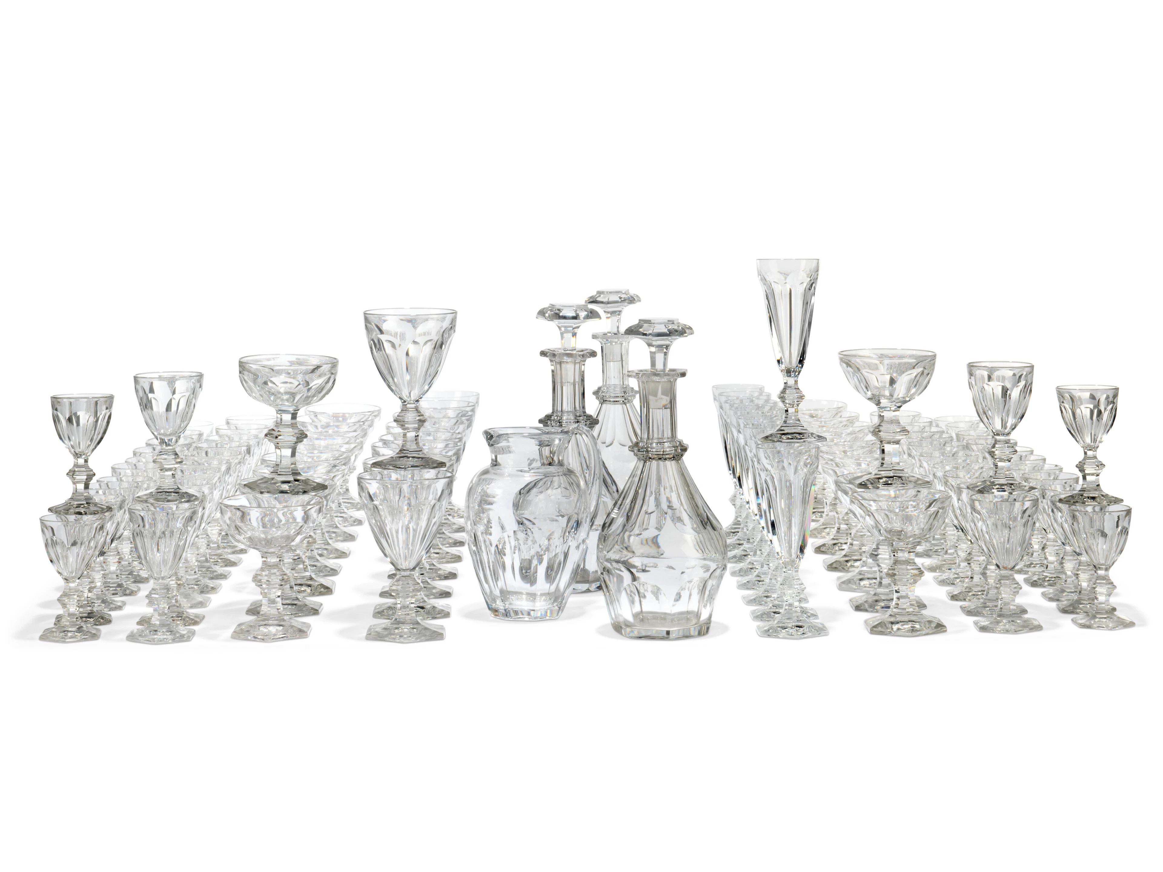 A Baccarat Cut-Glass 'Harcourt' Pattern Part Table-Service