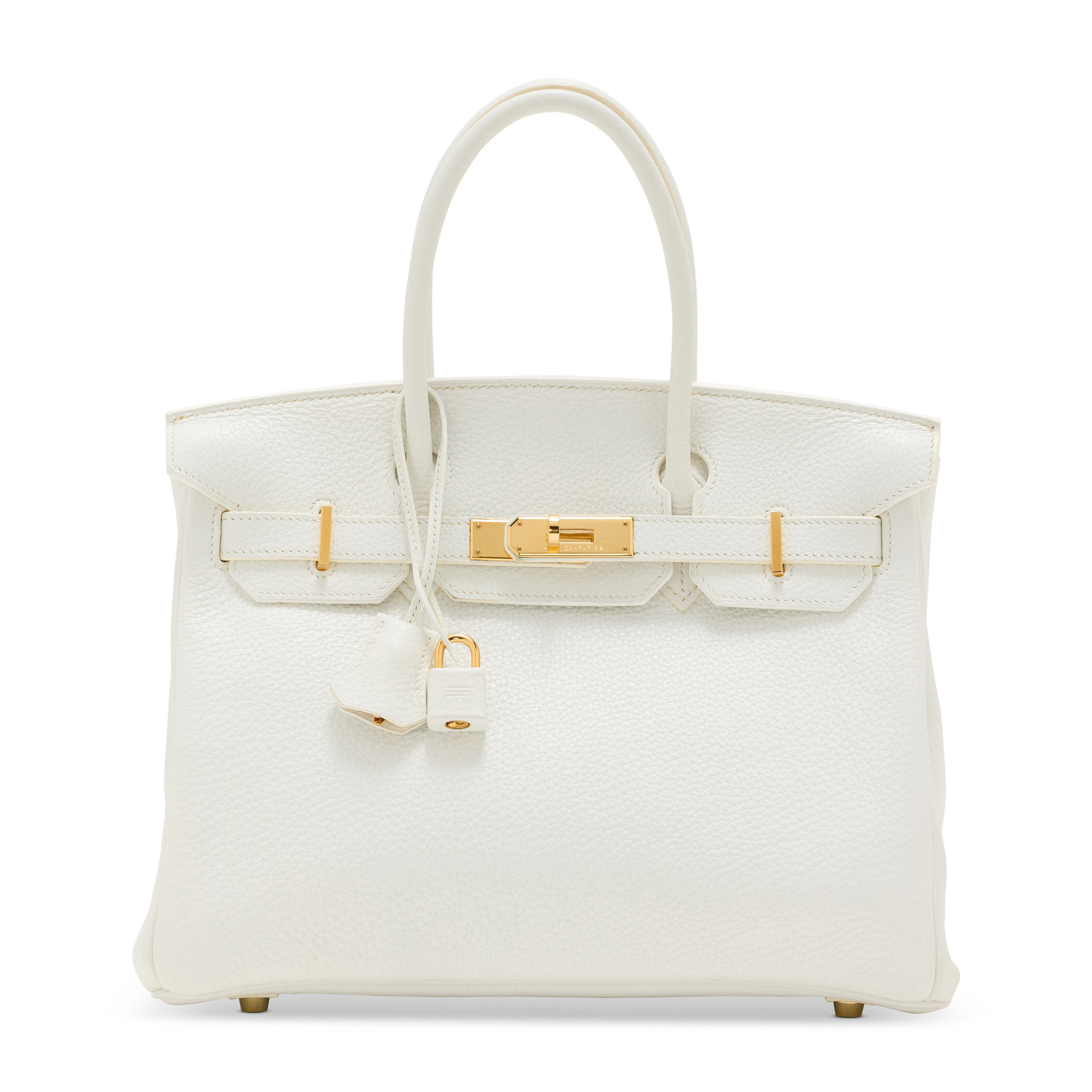 A White Togo Leather Birkin 30 with Gold Hardware