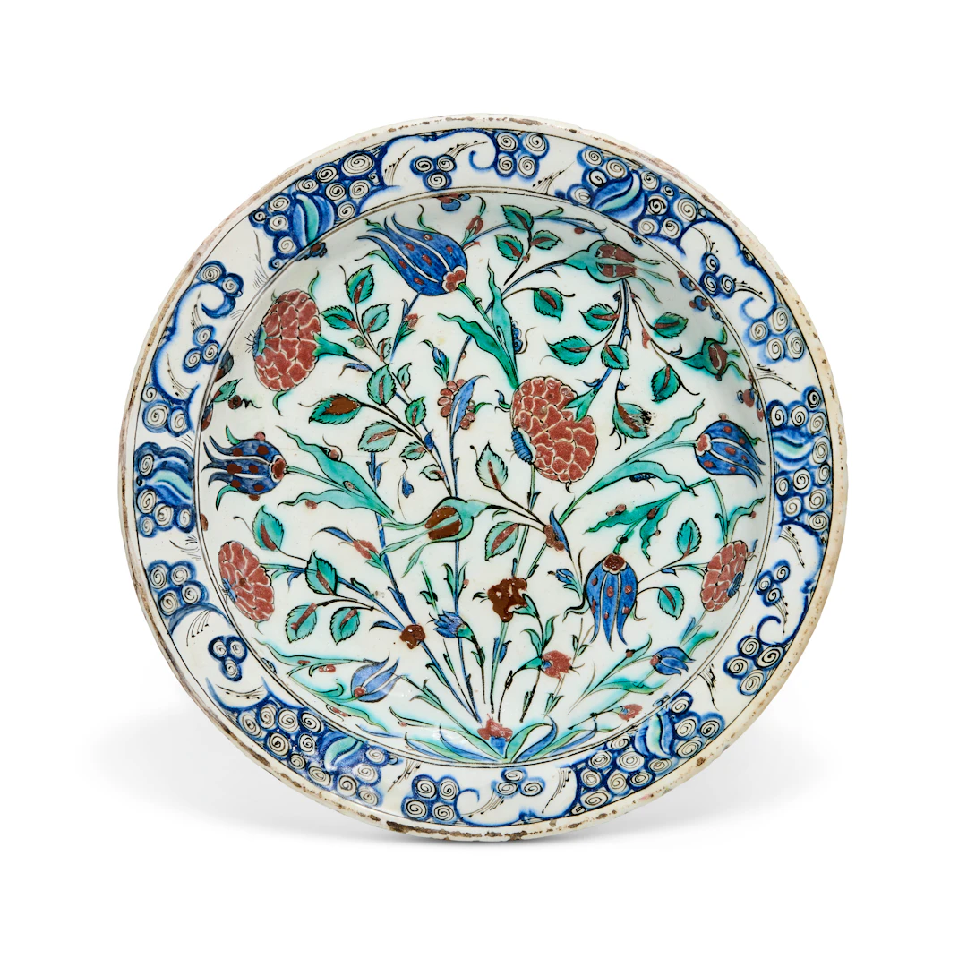 A Large Iznik Pottery Dish