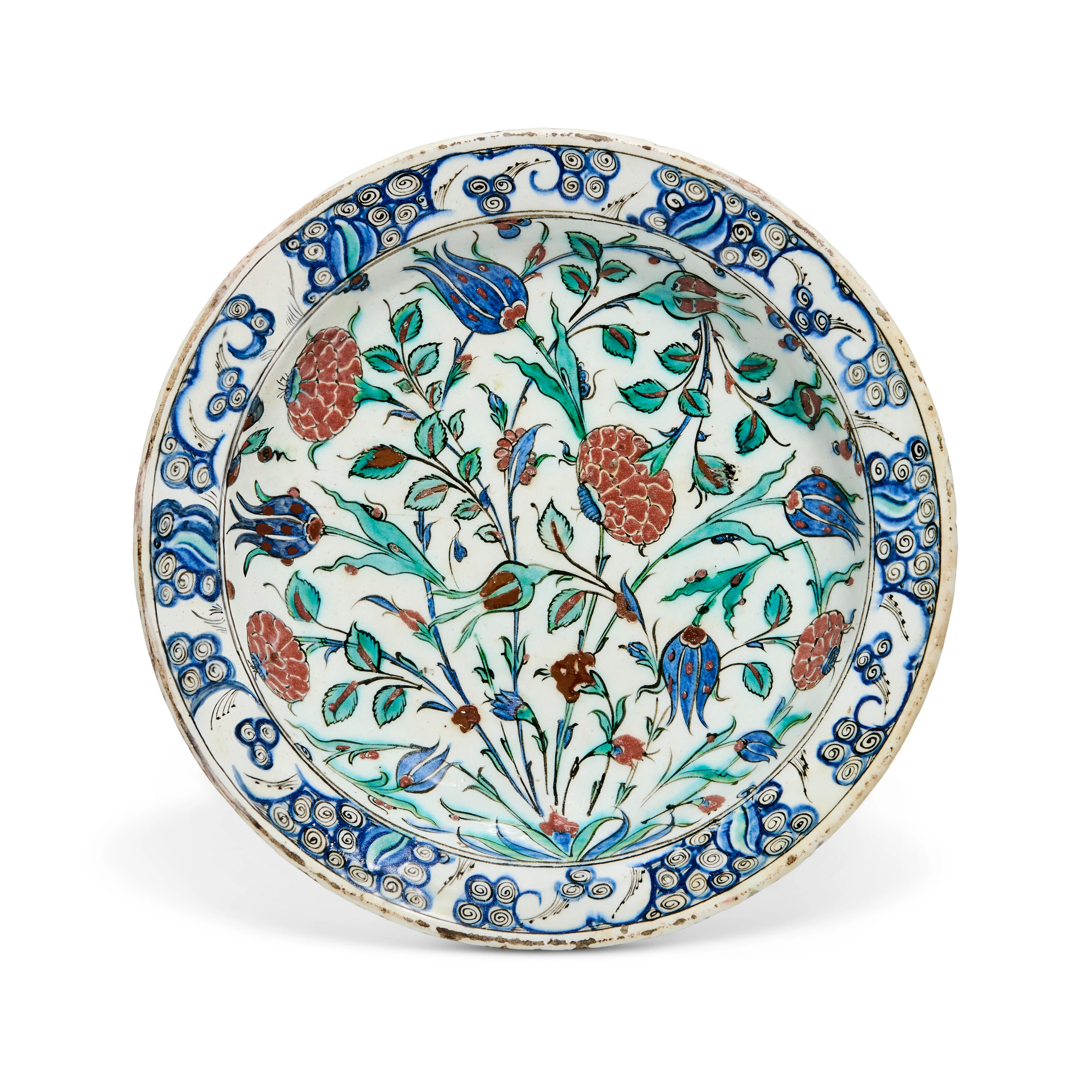 A Large Iznik Pottery Dish