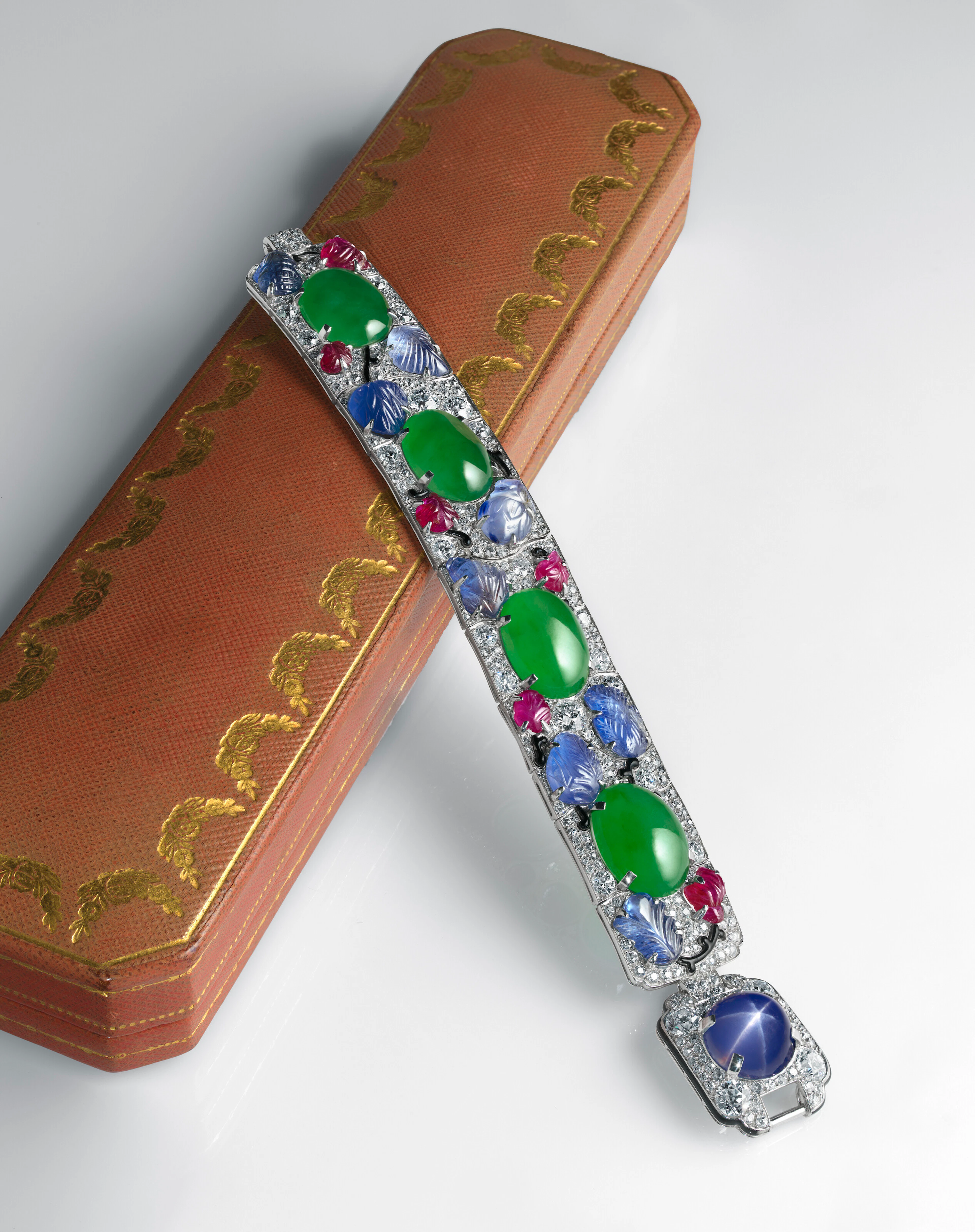 ART DECO MULTI-GEM 'TUTTI FRUTTI' BRACELET, BY CARTIER