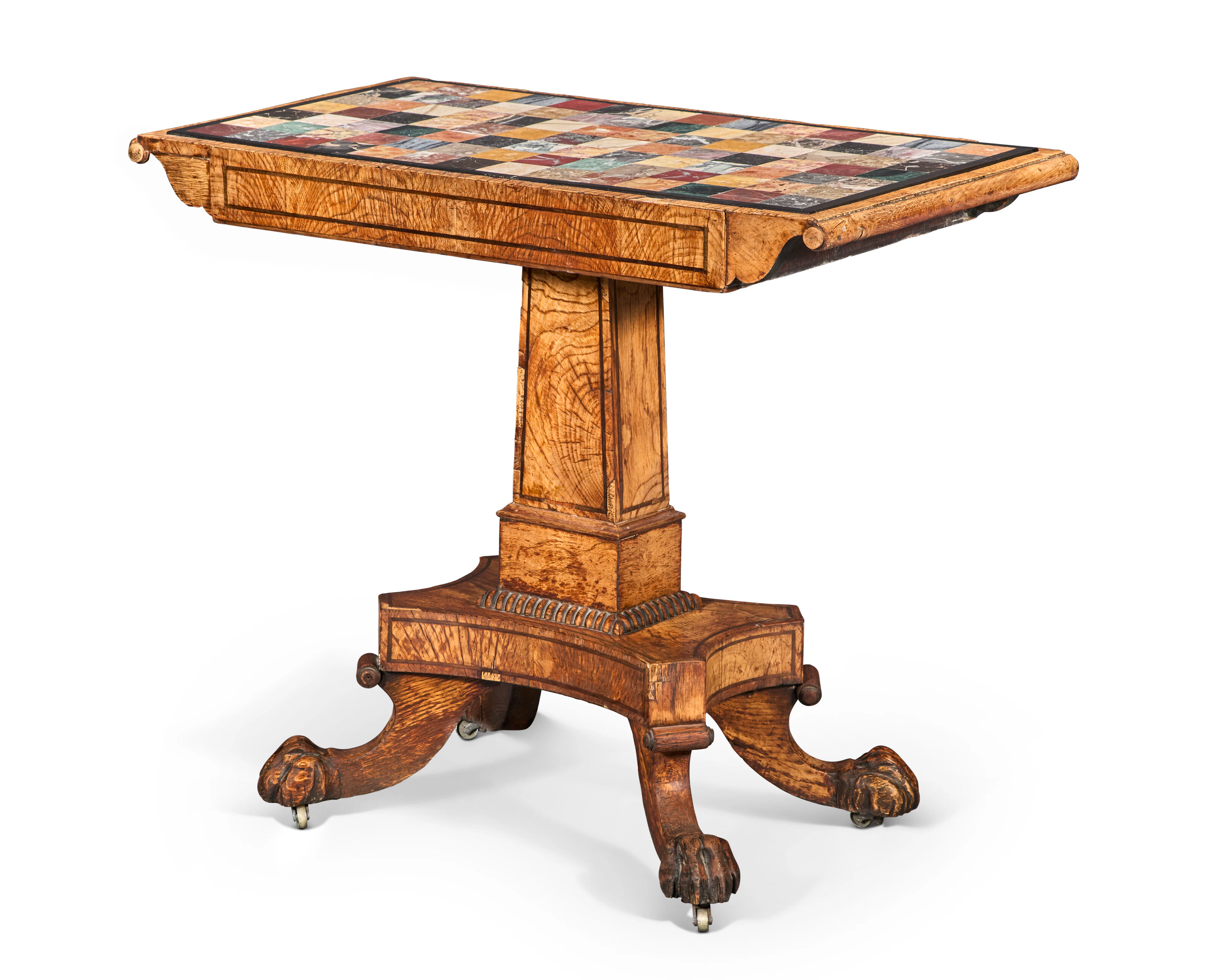 A Scottish Regency Ash and Specimen Marble Center Table