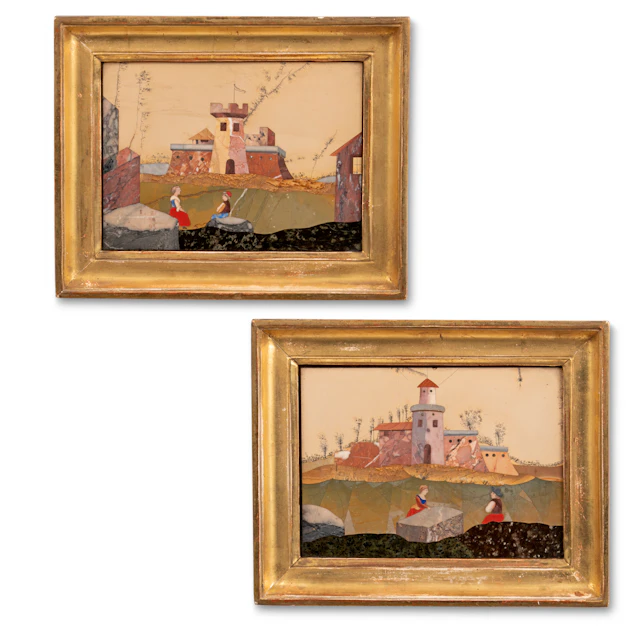 A Pair of Italian Pietra Dura Plaques