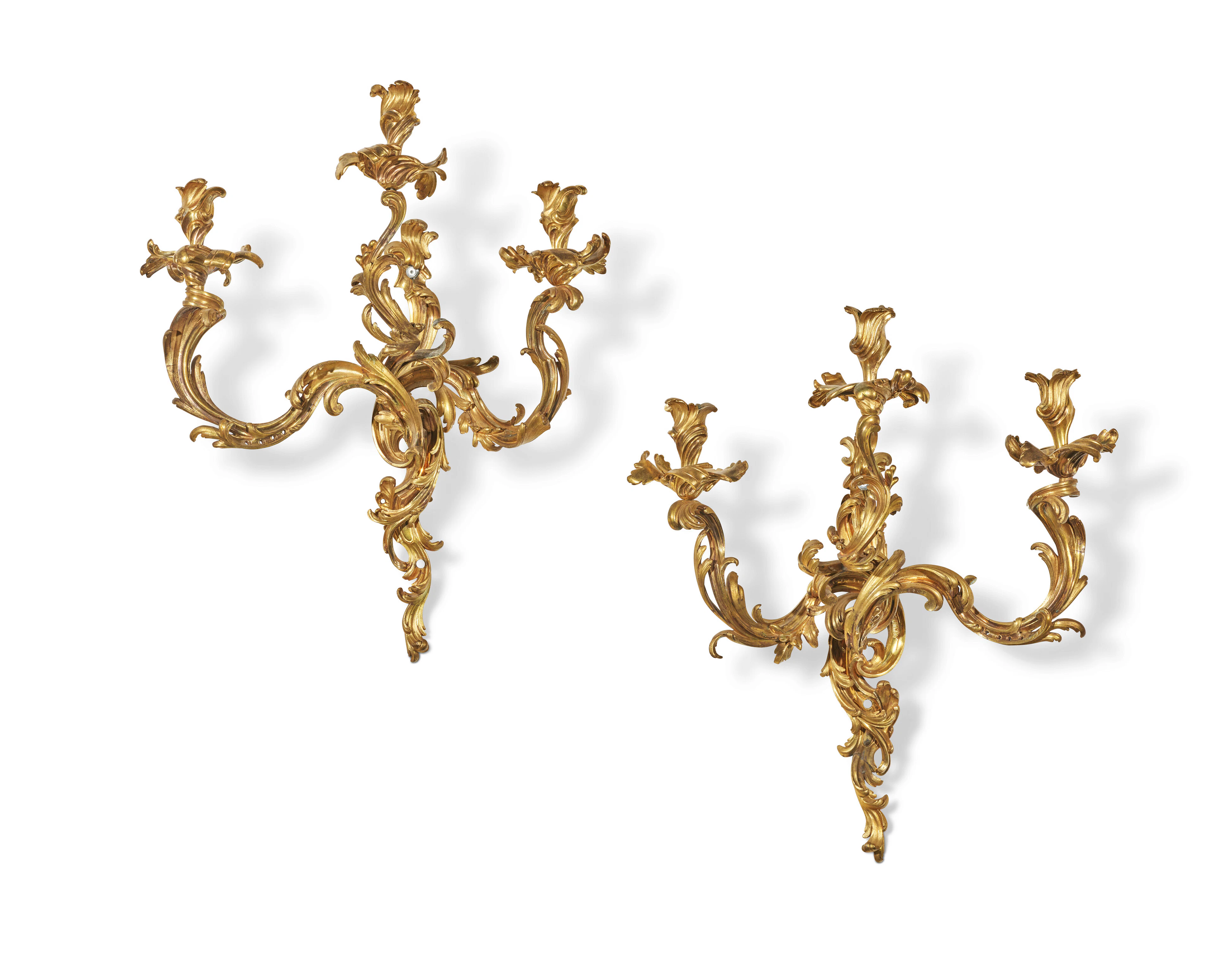 Paire D'appliques Royales D'époque Louis Xv