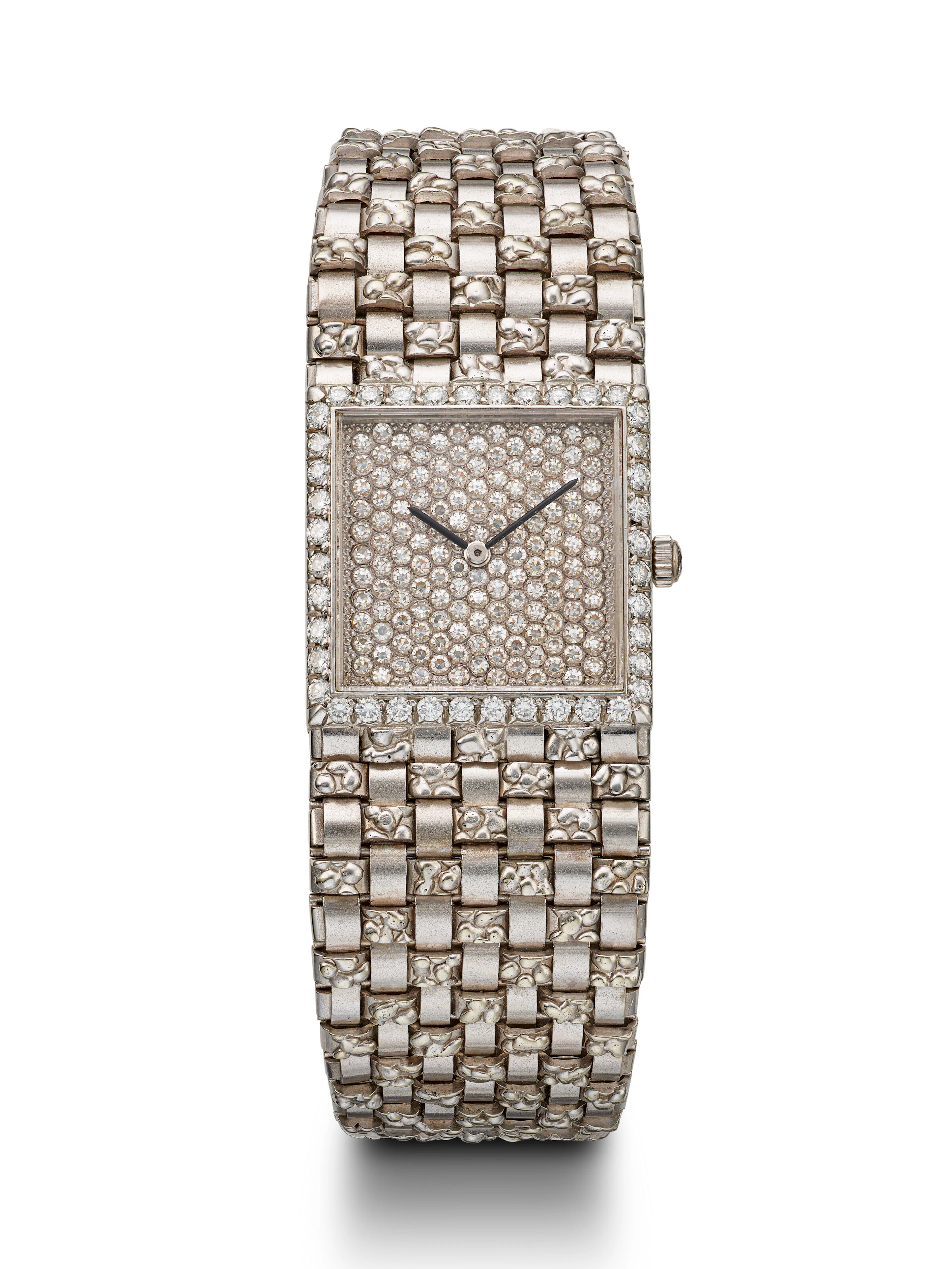 Gerald Genta, Retailed by Fred, White Gold and Diamond-Set Square