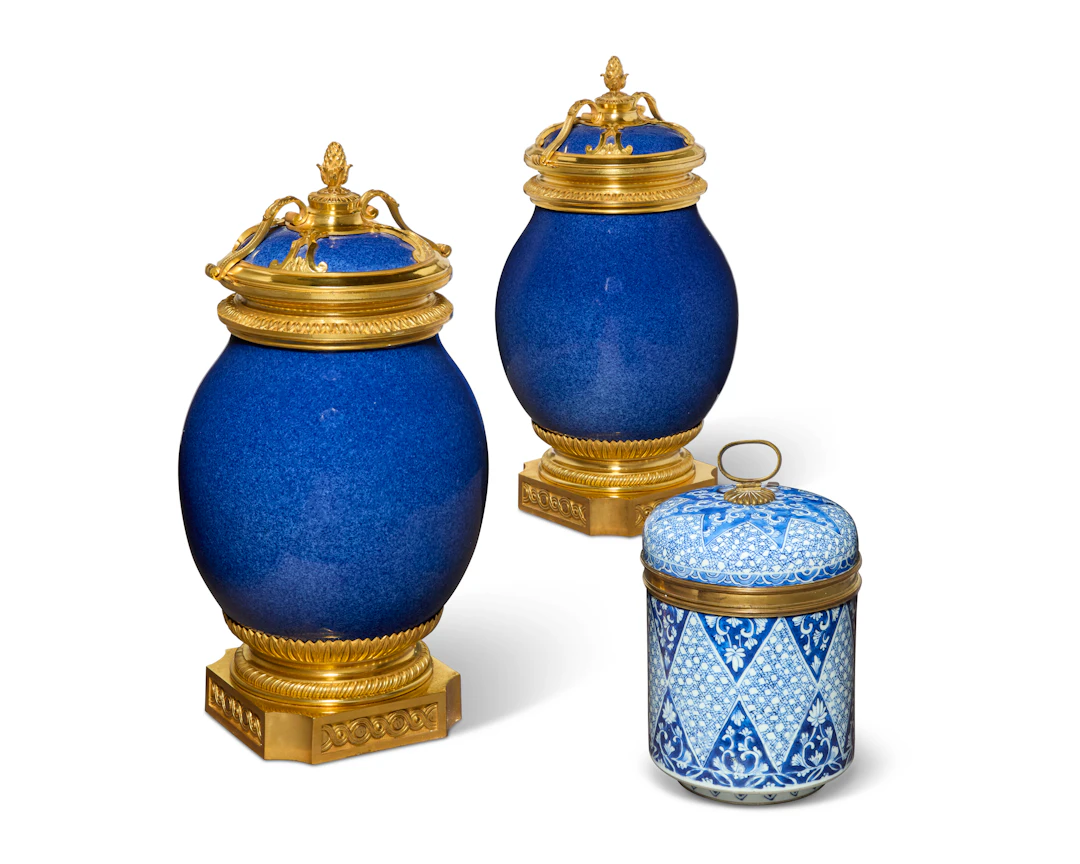 Three Ormolu-Mounted Chinese Porcelain Jars and Covers