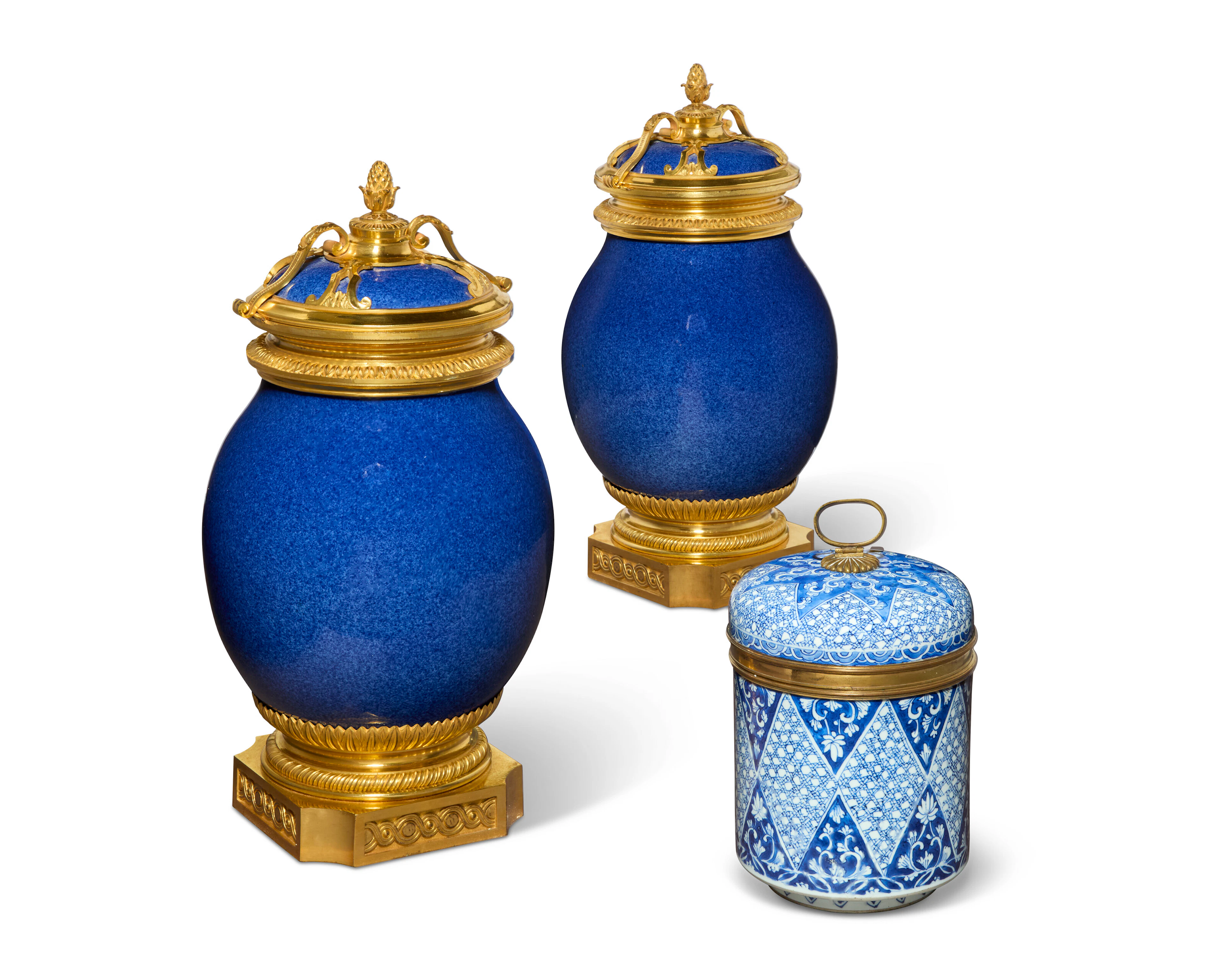 Three Ormolu-Mounted Chinese Porcelain Jars and Covers